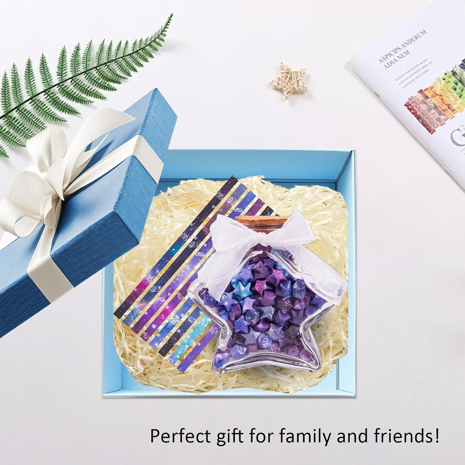 ZGWANSUI 540 Sheets Lucky Star Paper Strips, 12 Constellation Origami Star Paper Strips 8 Patterns, Paper Strips to Make Origami Stars, Starry Sky Star Folding Making Paper Strips for Art Craft DIY, A - A image number 1