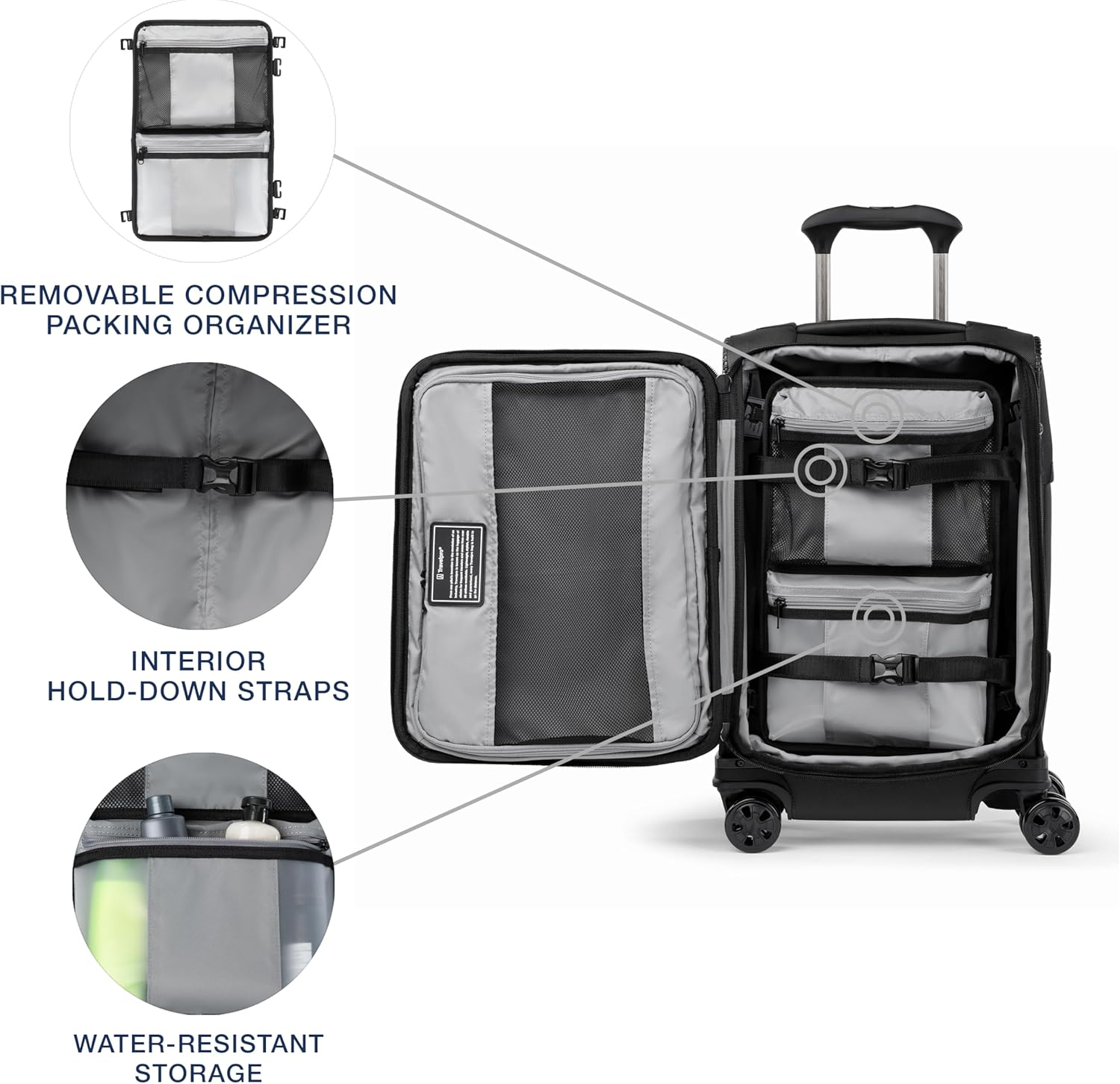Travelpro Crew Classic Softside Expandable Luggage with Spinner Wheels image number 6