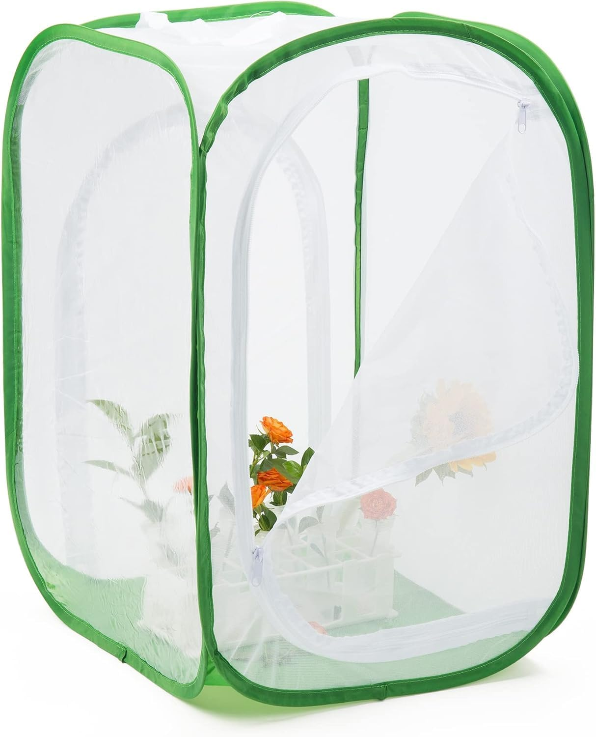 WADY Portable Insect Mesh Cage Small Butterfly Habitat & Caterpillar Enclosure with Carry Handle, Easy to Observe Bug Terrarium, Critter Cage (60X40X40Cm)