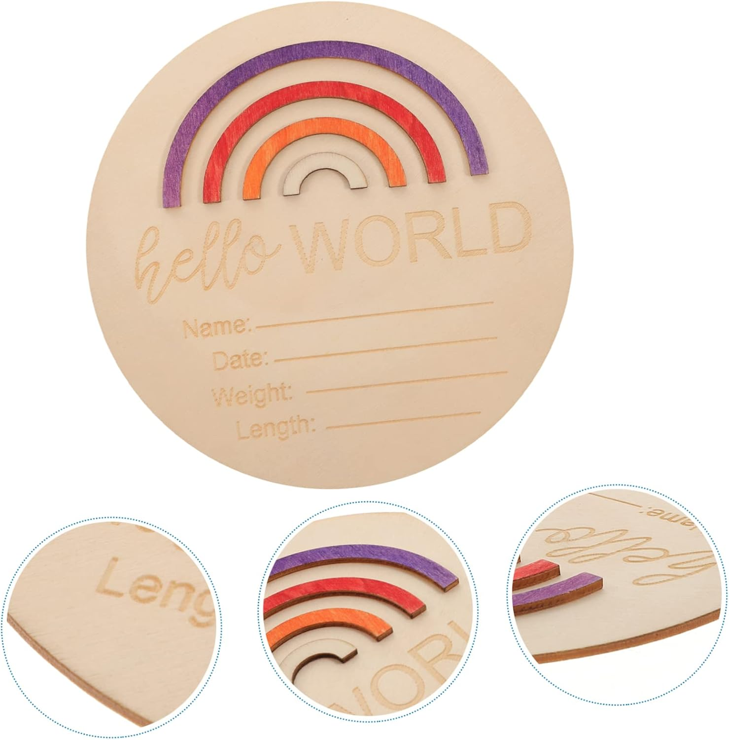 Milestone Sign Wooden Monthly Cards for Newborn Announcement Natural Wood Milestone Discs for Girl Boy Photography Durable Safe Design image number 6