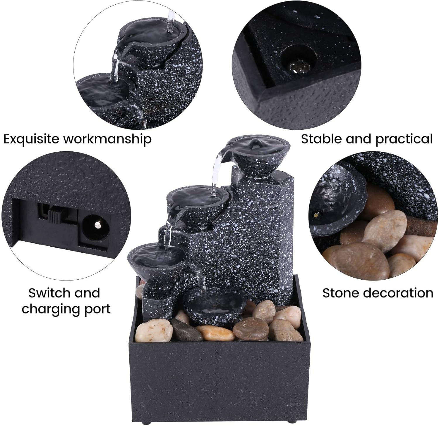 Home Office Desktop Small Fountain Lucky Flowing Water Ornaments Landscape Decoration Gifts