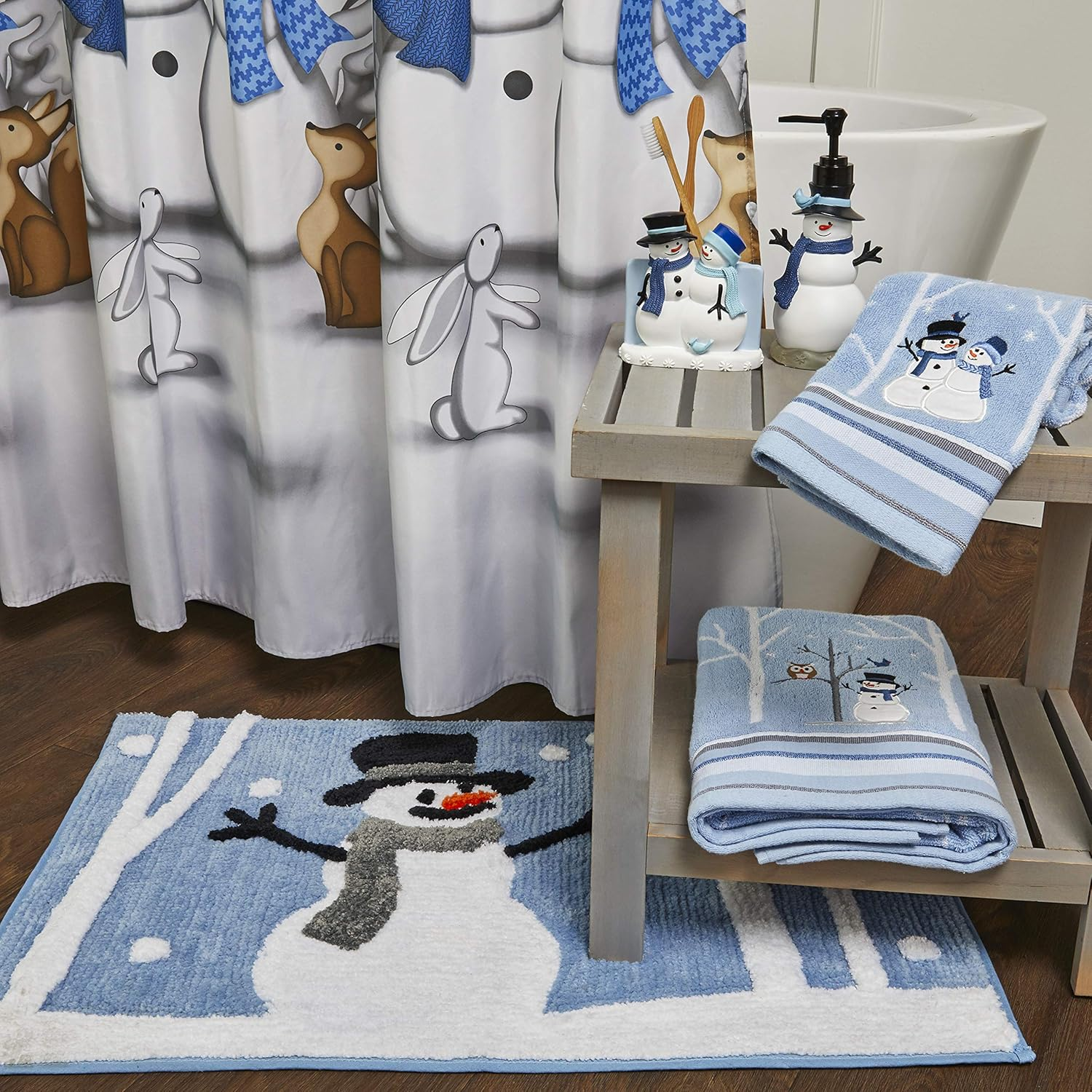 SKL Home by Saturday Knight Ltd. Winter Friends Hand Towel, Blue image number 3