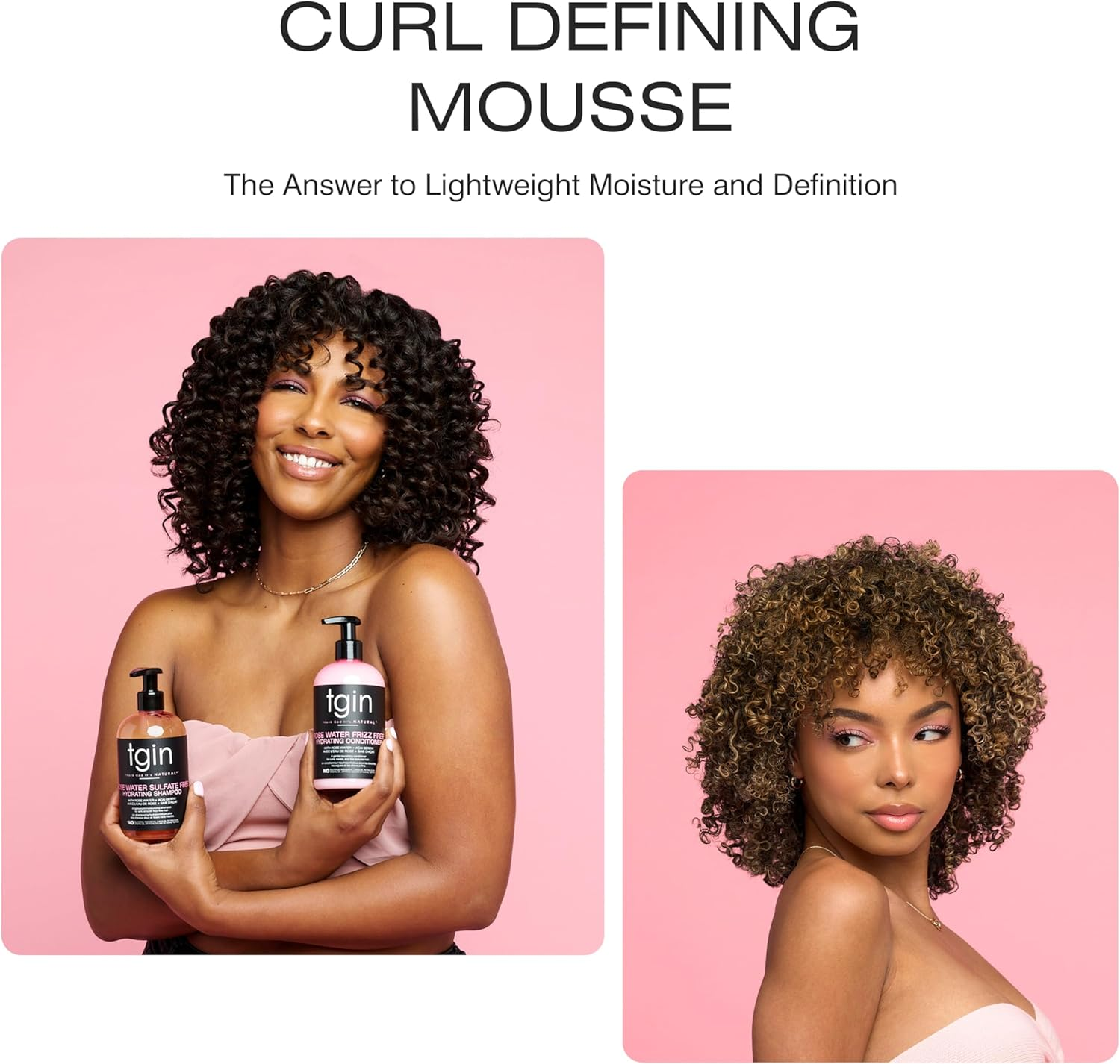 Tgin Rose Water Defining Mousse for Natural Hair - Curls - Waves - Low Porosity Hair - Fine Hair 8Oz image number 4