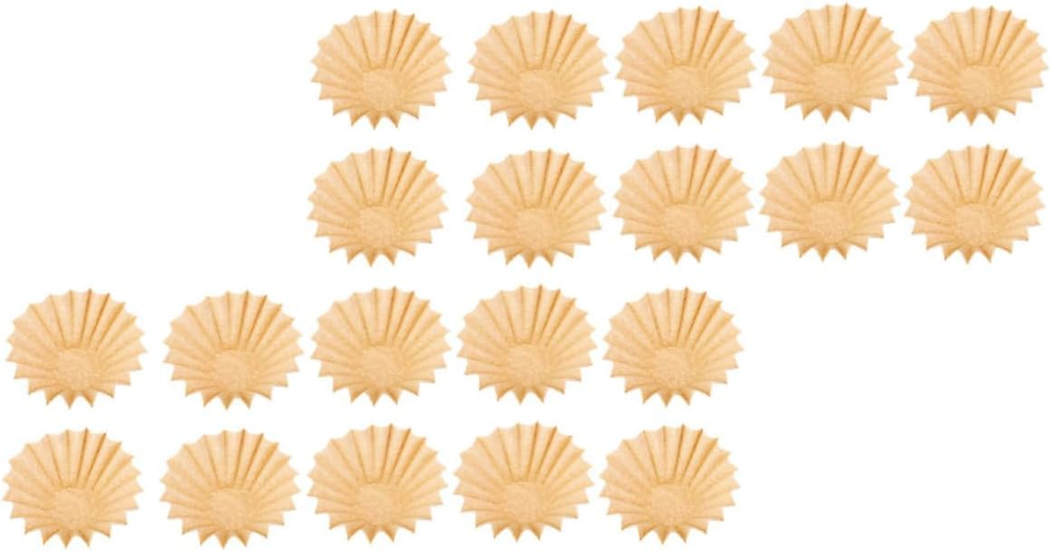 Ciieeo 100 Sheets Bowl Shaped Filter for Kung Fu Tea Wavy Design Filter Natural Coffee Tools Reusable Large for Home Outdoor Tea