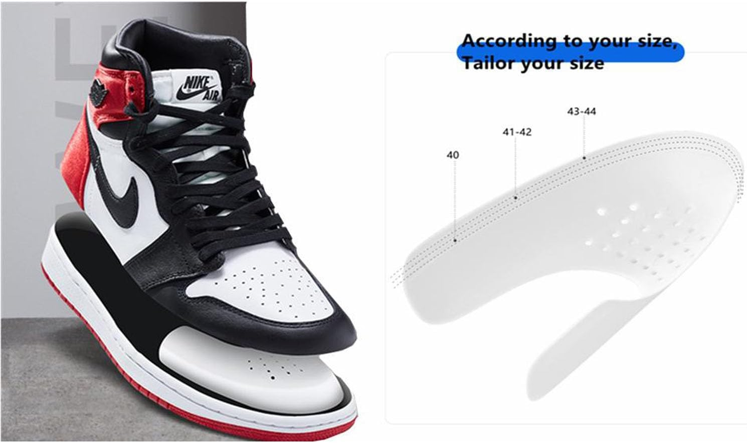 4 Pairs Shoe Crease Protector,Shoe Crease Guard for Sneaker and Casual Shoes, Toe Box Crease Protector,Shoe Shield for Men'S 7"-12" image number 1