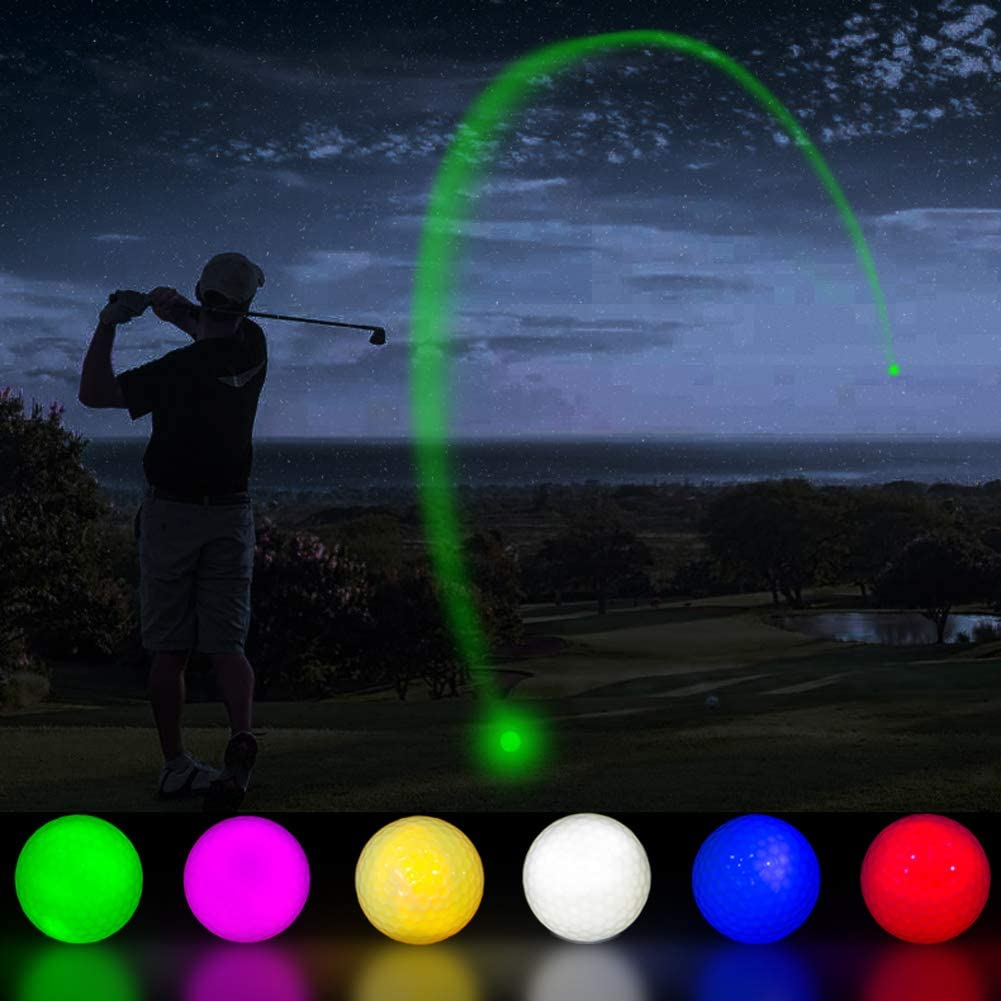 THIODOON Glow in the Dark Golf Balls Light up Led Golf Balls Night Golf Gift Sets for Men Kids Women - Upgarded 3 Pack: Pink Blue Yellow Timer Resettable image number 4