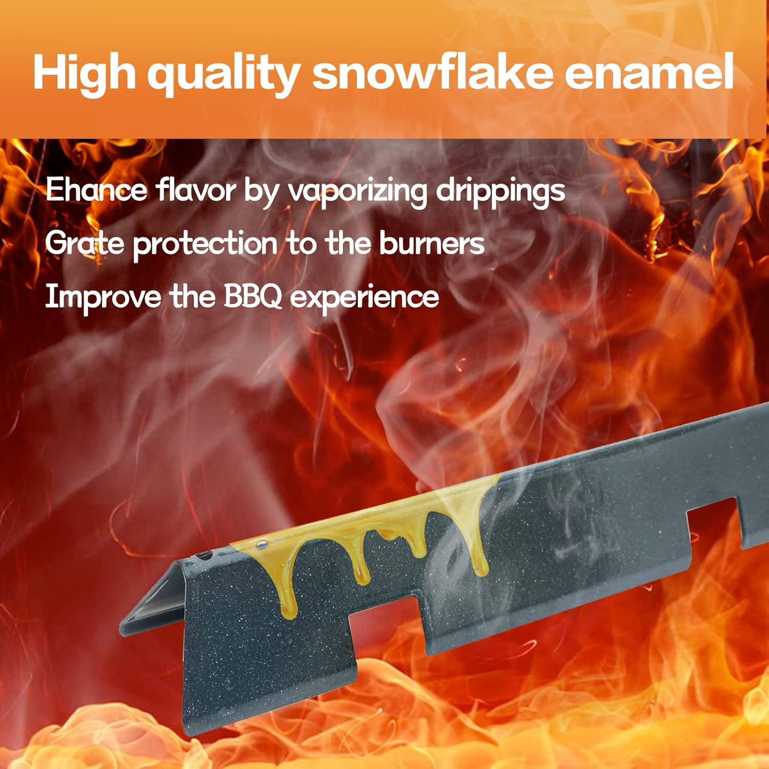 7636 Flavorizer Bars for Weber Spirit 2 Grill Parts, Replacement Parts for Weber Spirit II & I E310 E320 S310 S320 Grills, Flame Guard for Weber GS4 Spirit II 67046 69797 68843, Porcelain-Enameled - For Weber Spirit 2 300 Series image number 4