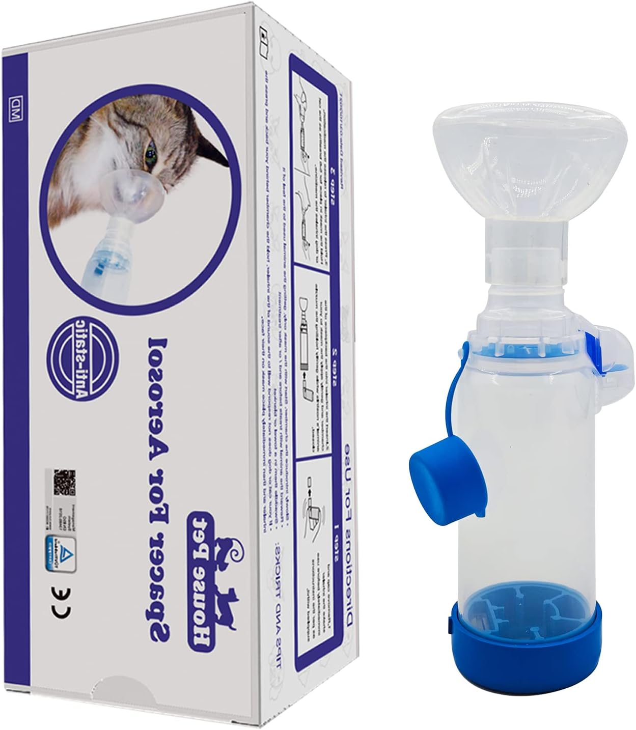 Inhaler Spacer for Dogs/Cats with 2 Silicone Masks, Aerosol Chamber Canine Spacer for Cats and Doggy for Respiratory Diseases Such as Bronchitis Feline Breathing Shortness Asthma image number 3