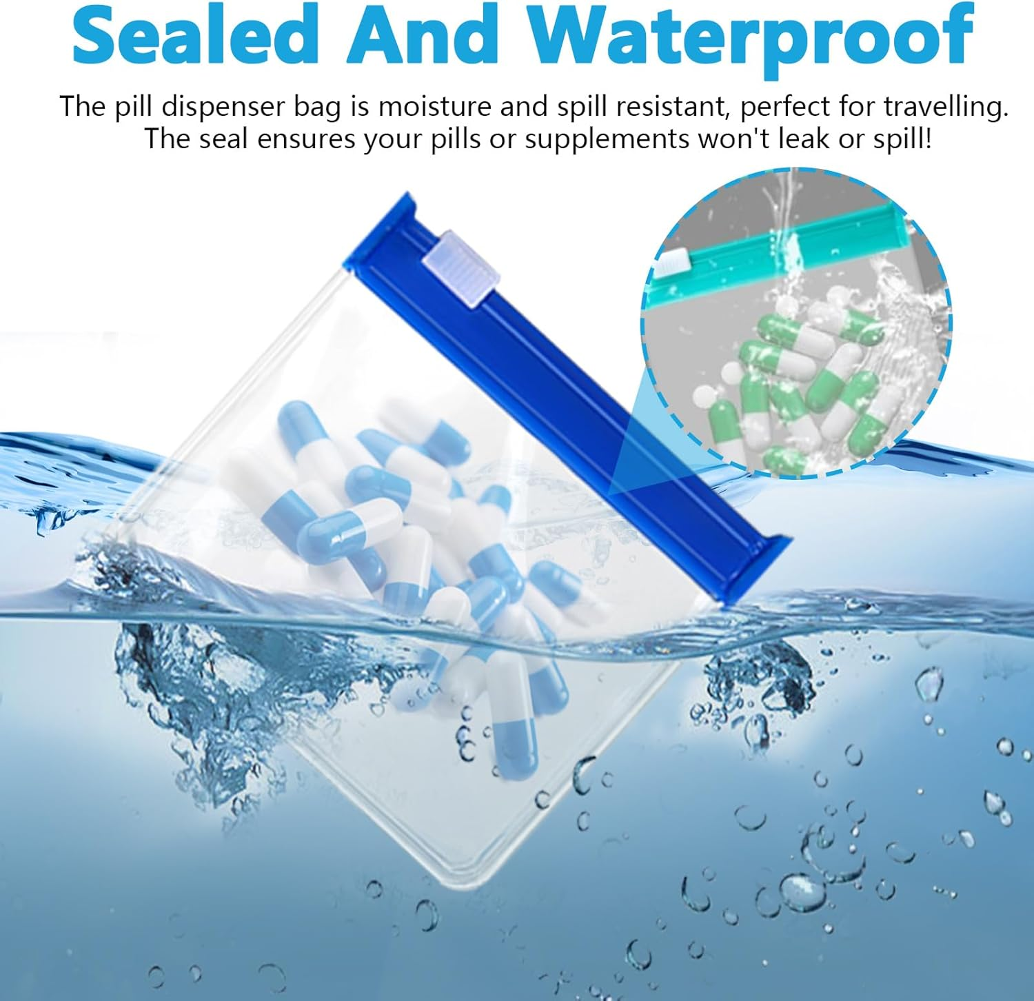 29 Pcs Reusable Zippered Pill Pouch Set, Small Portable Baggies, 27 Plastic Pouches with 32 Labels, Medicine Organizer for Small Items Storage (Colorful) image number 2