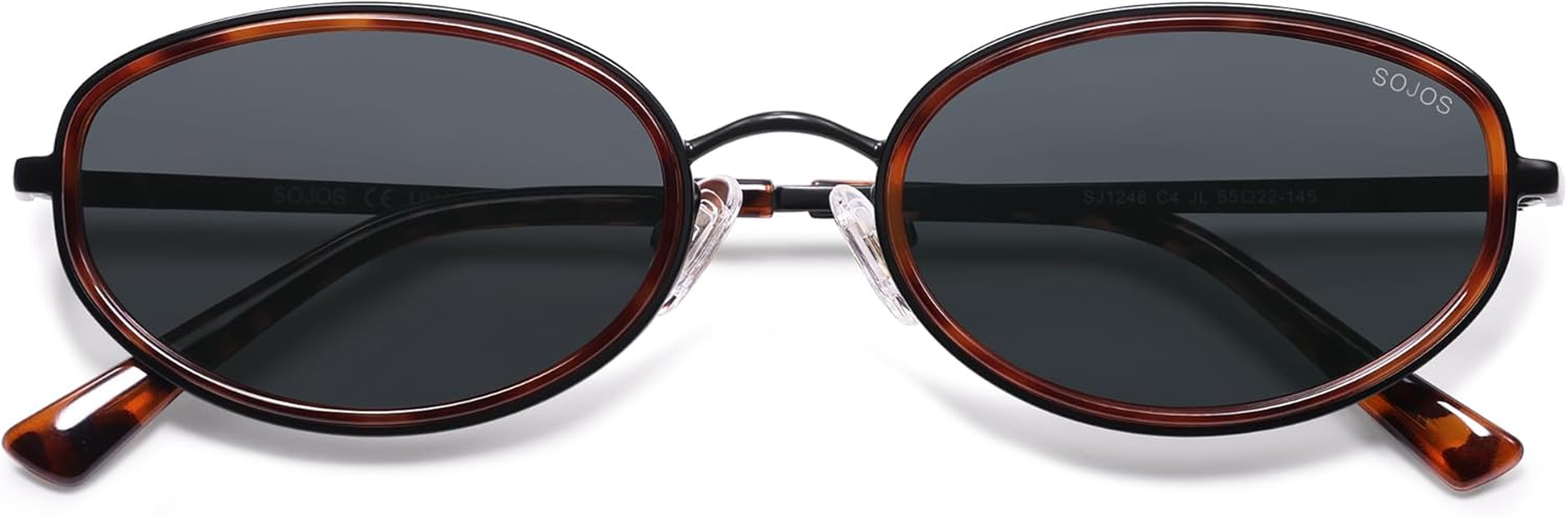 SOJOS Retro Trendy Oval Polarized Sunglasses for Women Men, 90S Vintage Circle round Sunnies SJ1248