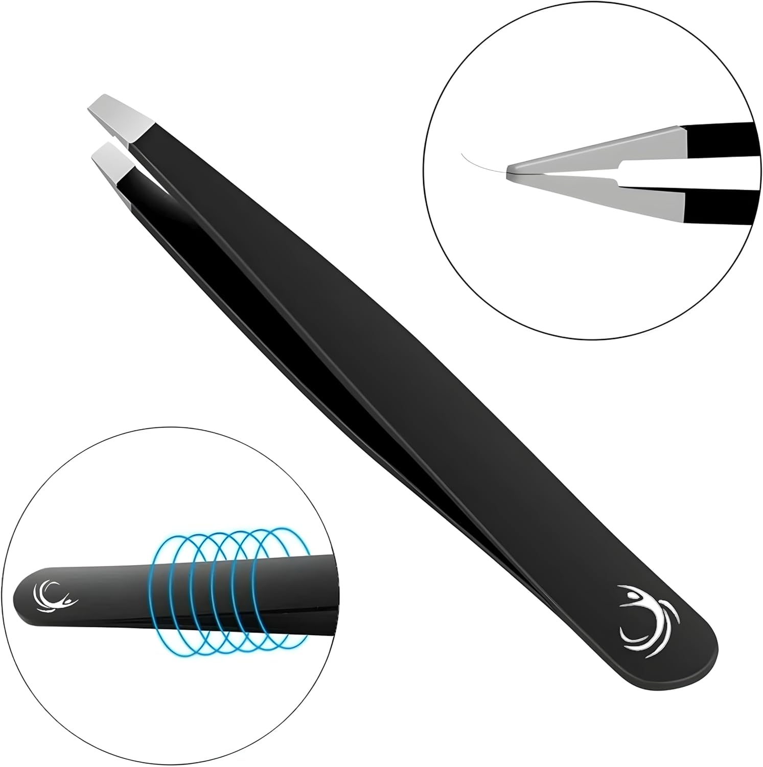 4PC Professional Tweezers Set for Men&Women&ndash;Premium Stainless Steel Precision Tweezers for Facial Hair Removal,Eyebrow Shaping,Ingrown Hair Extraction,Splinter&Fine Hair Grooming (BLACK)