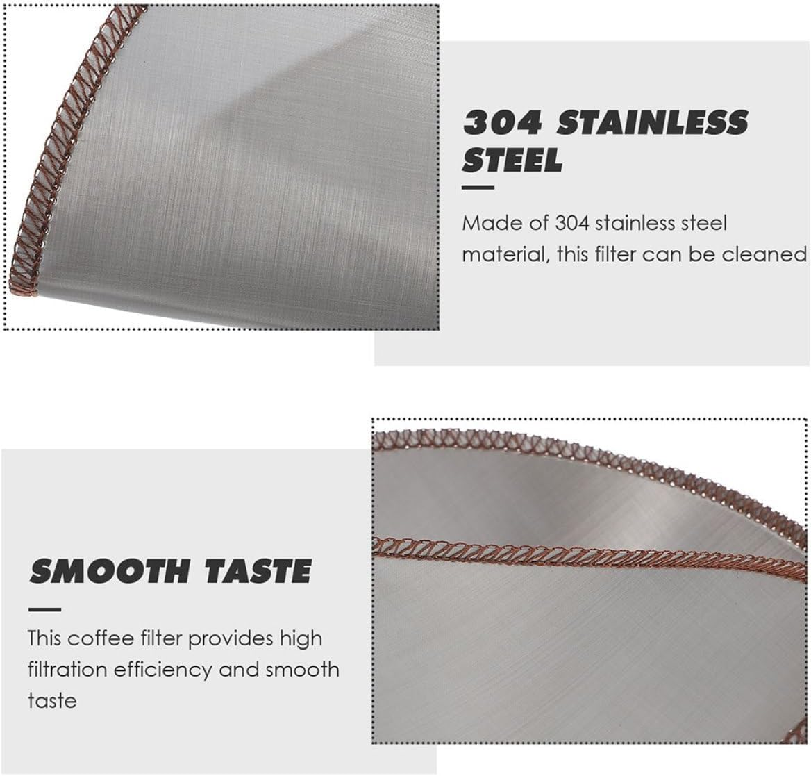 DINHEAROM 2Pcs 304 Stainless Steel Reusable Espresso Filter Screen Fine Mesh Coffee Filter for 1-4 Cups Hand Drip Brewing Home Coffee Mesh Strainer image number 1