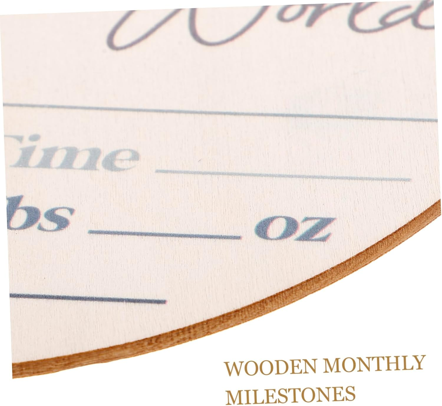 Wooden Milestone Discs Growth Commemorative Cards Month Milestone Blocks for Newborn Photos in Nursery image number 1
