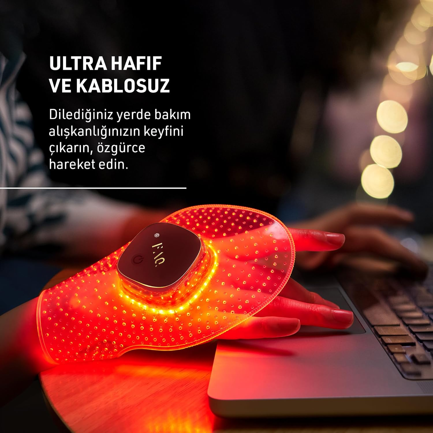 FAQ 221 Wearable Silicone Anti-Aging NIR + 7 LED Light Therapy Hand Mask - Luxury Skincare for Lines & Wrinkles - Wireless & Lightweight - Flexible-Fit & Full Coverage - Beauty Skin Care image number 3