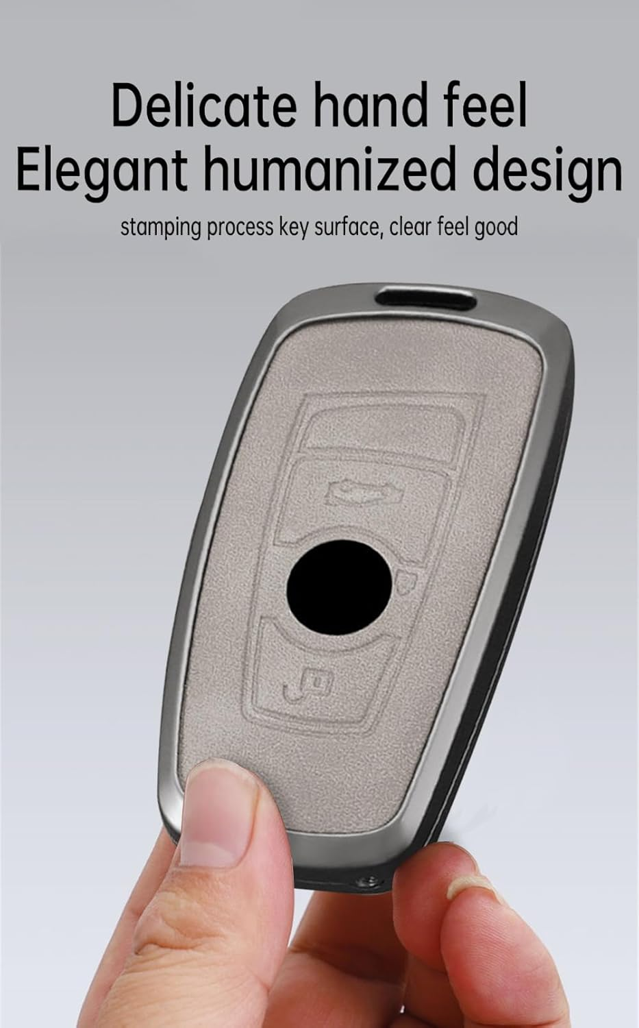 Ontto Metal Leather Key Fob Cover Fit for BMW F20 F30 G20 F31 F34 F10 G30 F11 X3 F25 X4 I3 M3 M4 1 2 3 4 5 6 7 Series Smart Key Shell Case Keyring Key Holder Keychain Accessories image number 3