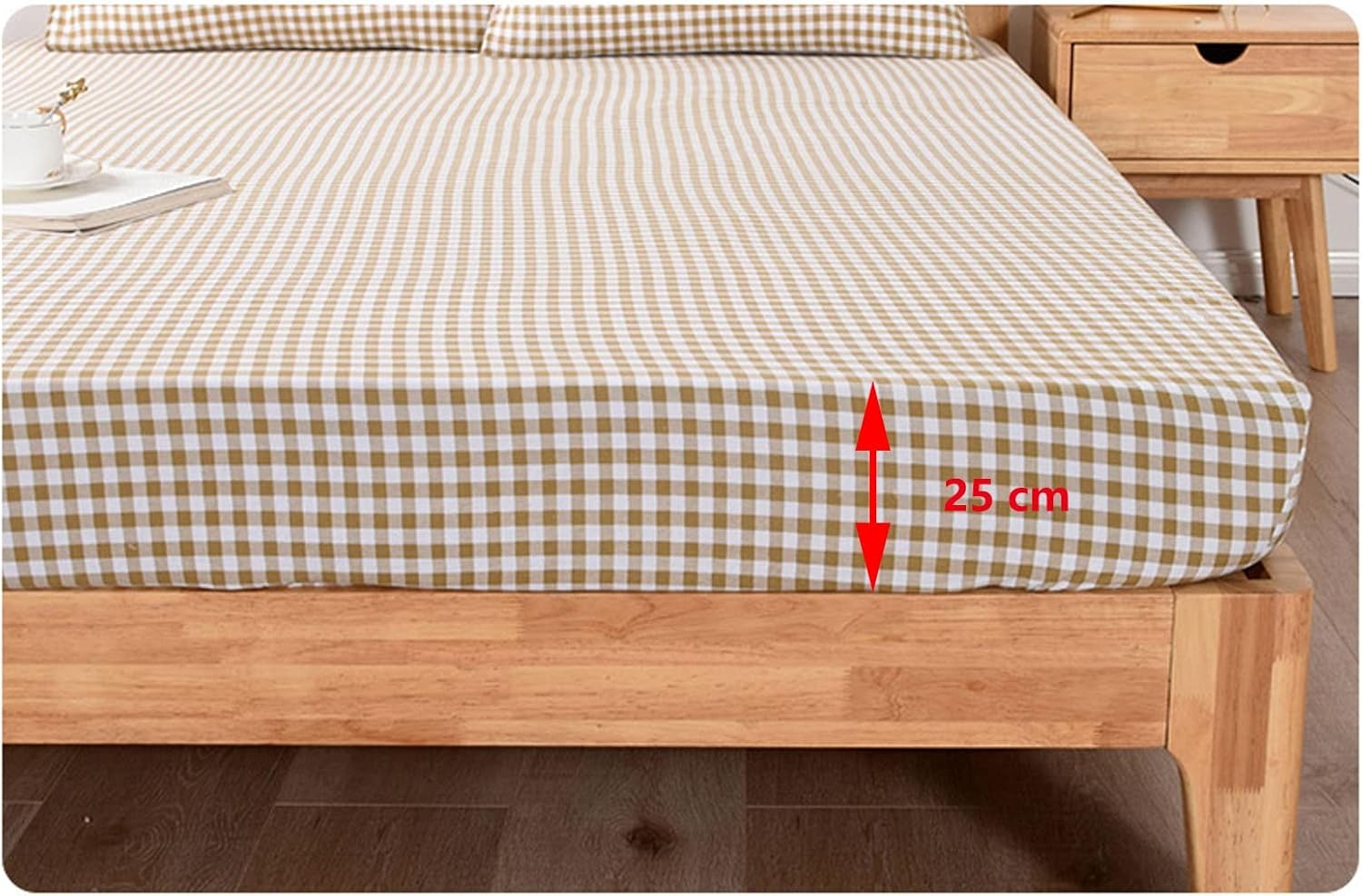 25Cm Deep Pocket Twin Fitted Sheet Only Soft Luxry Premium Quality 100% Cotton Bed Bottom Sheets Double Bedsheets Single Bed Linen King Queen (Color : Black A, Size : 180X220+25 Cm)