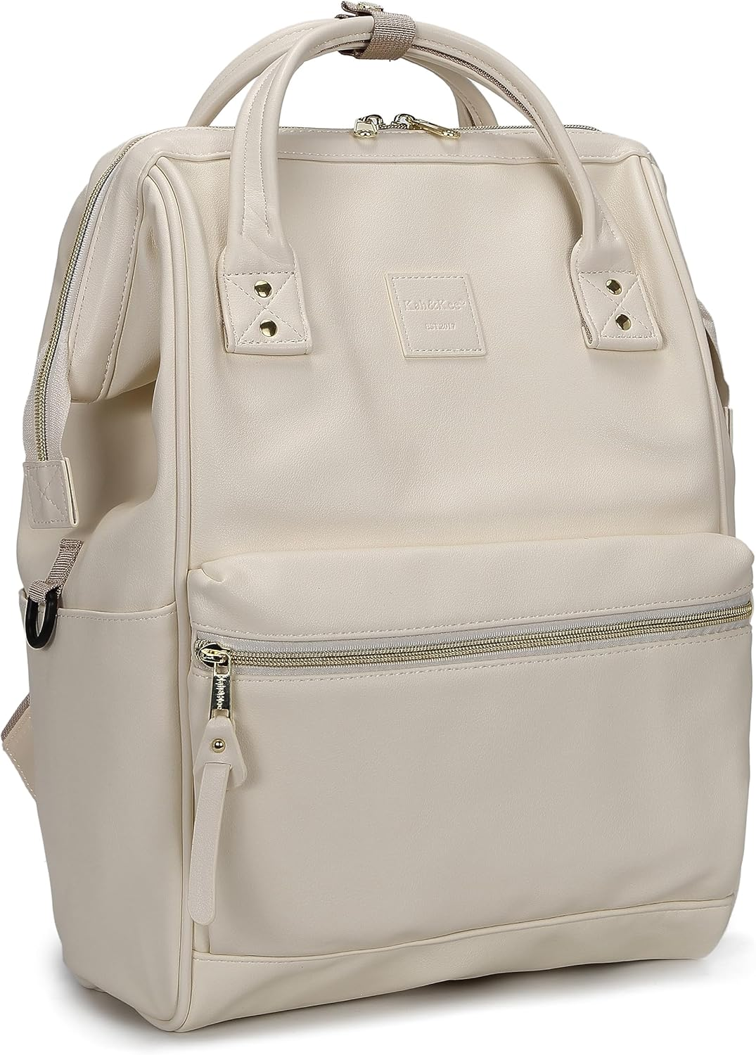 Kah&Kee Leather Backpack Diaper Bag Laptop Travel Doctor Teacher Bag for Women Man