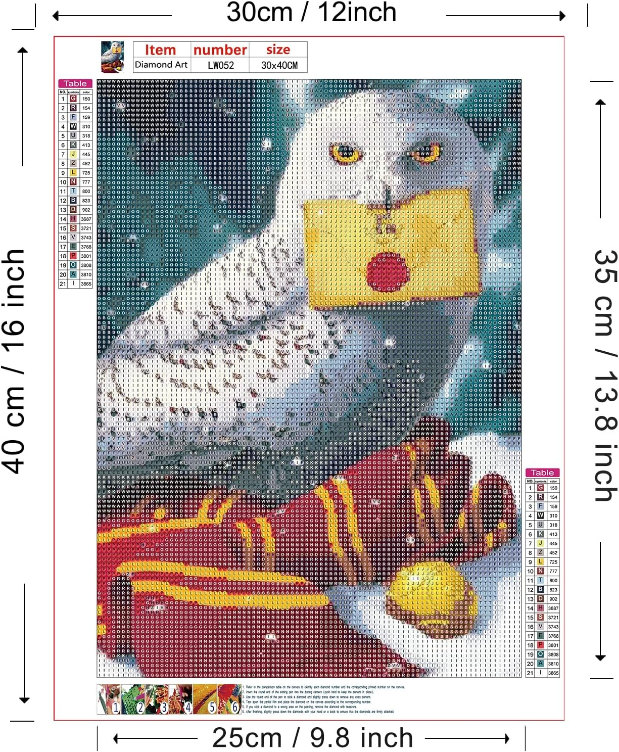 GLXPOG White Owl Diamond Painting Kits for Adults, Harry 5D DIY Diamond Art Kits for Beginners round Full Drill Painting with Diamonds Art Crafts for Home Wall Decor Gift 12X16 in / 30X40Cm image number 4