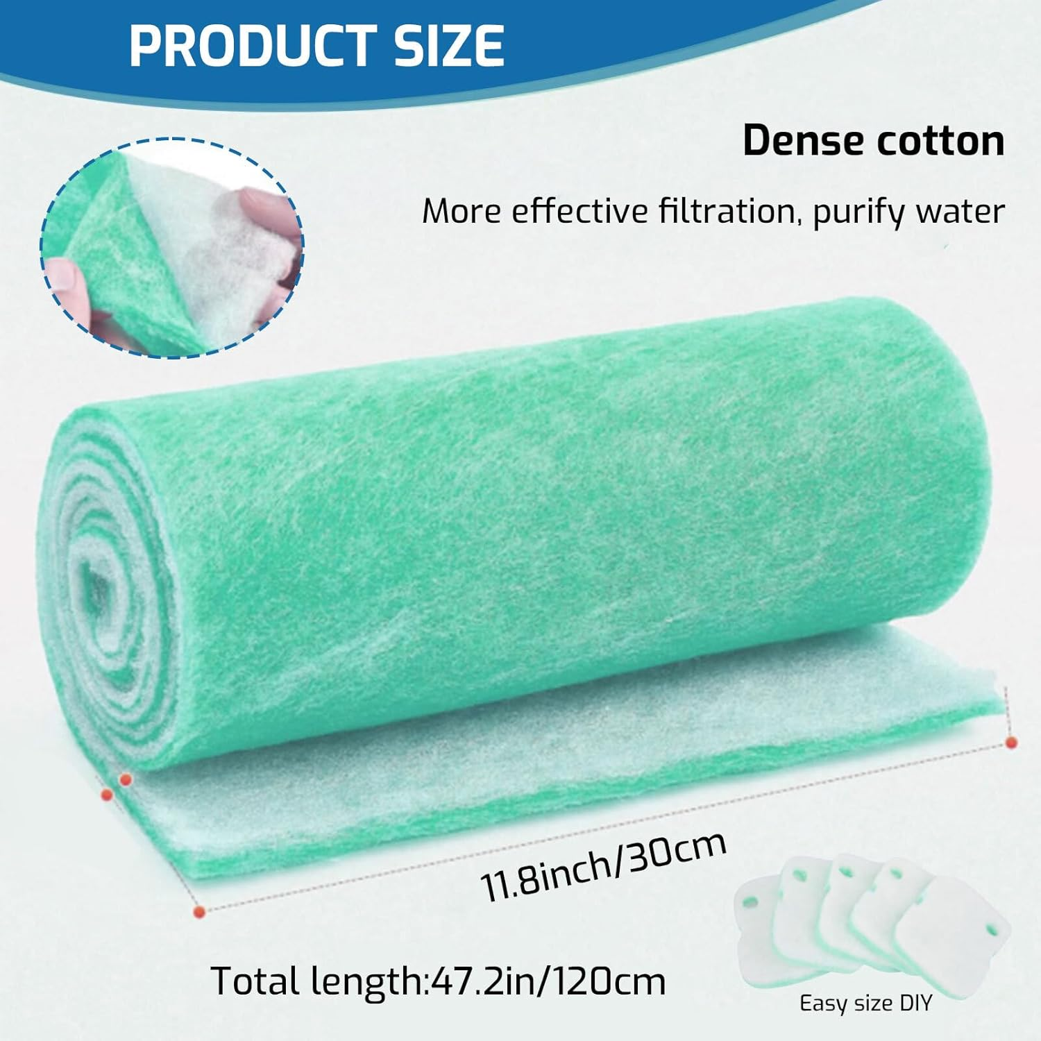 Dual Density Aquarium Filter Sponge Pad &ndash; High Porosity Biological Filter Media for Fish Tank, Canister & Pond Filters &ndash; Reusable & Durable Filter Floss​