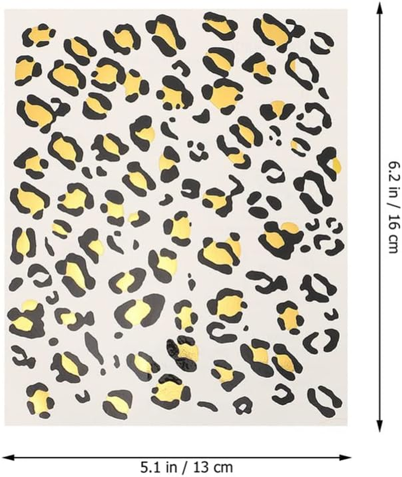 Lurrose Leopard Print Temporary Tattoos Leopard Face Stickers Leopard Makeup Tattoos for Halloween Party Favors, 8 Sheets image number 5