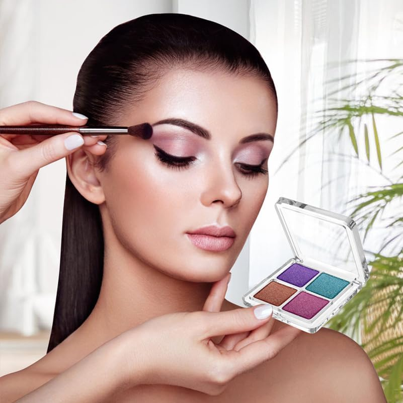 Healvian Empty Eyeshadow Box for Diy 4Pcs Portable Makeup Palette Foundation Lipstick Depotting