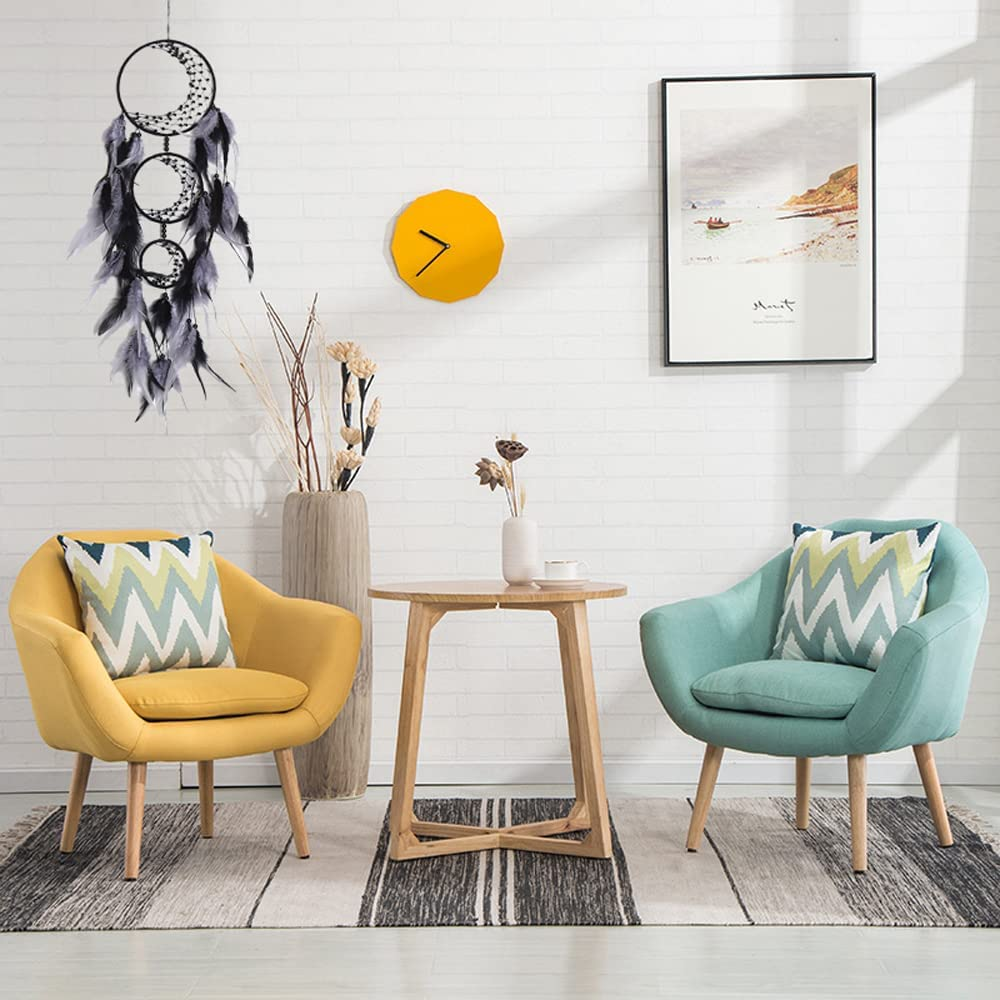 Zingtsing 3 Rings Moon Dream Catcher Hanging Decor Dreamcatcher Wall Hanging Feather Ornaments for Living Room Decor (Black/Grey) image number 6