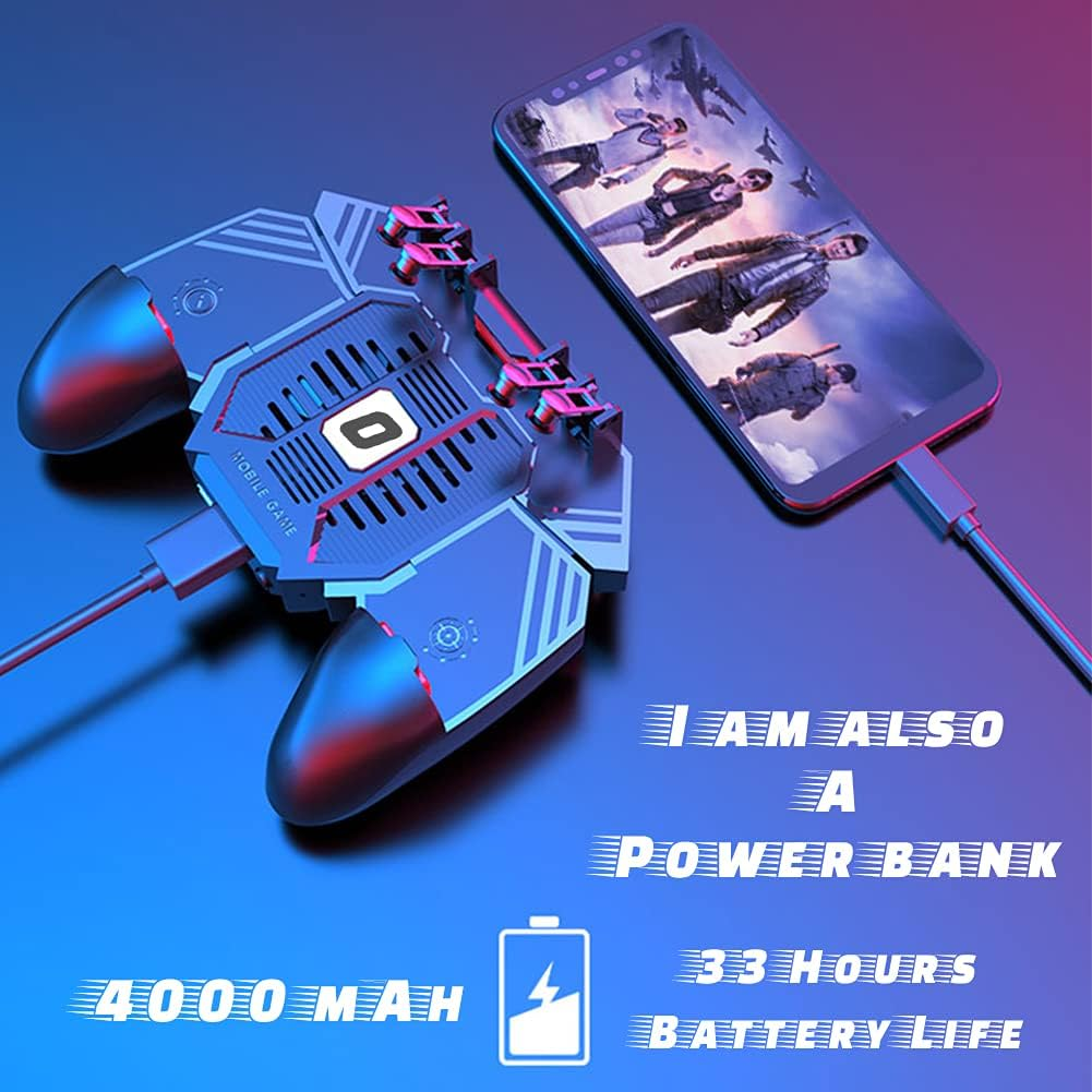 Ozkak Mobile Game Controller Smartphone Mobile Phone Gamepad, 4 Triggers L1R1 Universal for Android Ios Iphone Samsung Huawei