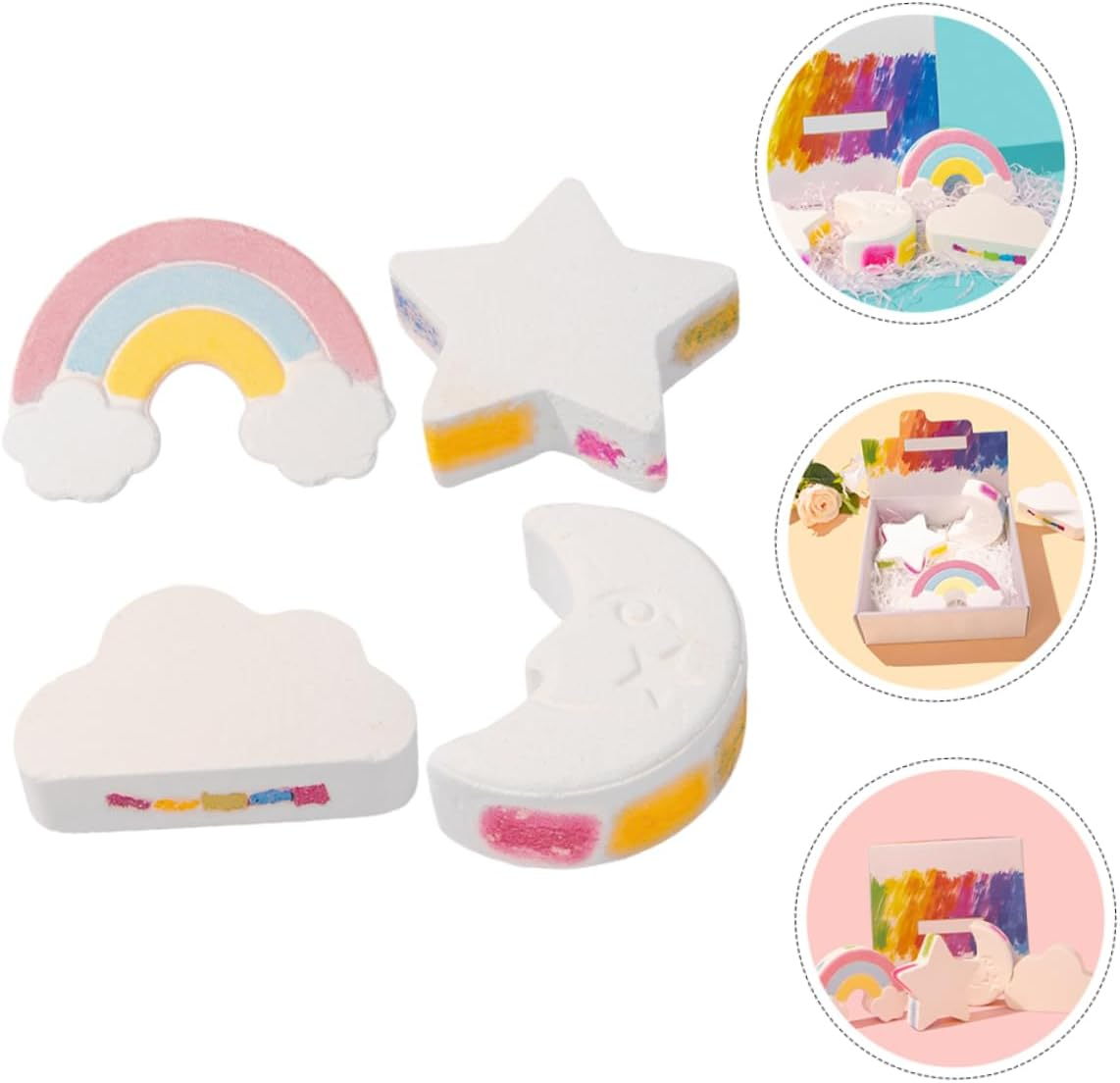 COOLHIYA 4Pcs Cute Bubble Making Bath Salt Bomb Portable Fragrance for Relaxing image number 3