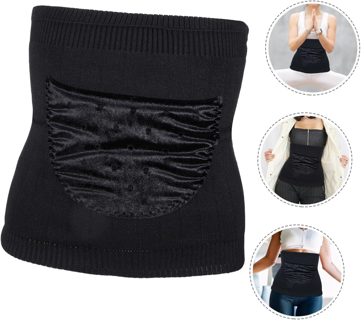 Ipetboom Warm Wool Kidney Belt Stretchy Thermal Waist Support for Stomach Protection Cozy Abdominal Band for Winter Friendly Breathable Design for Daily Use image number 4