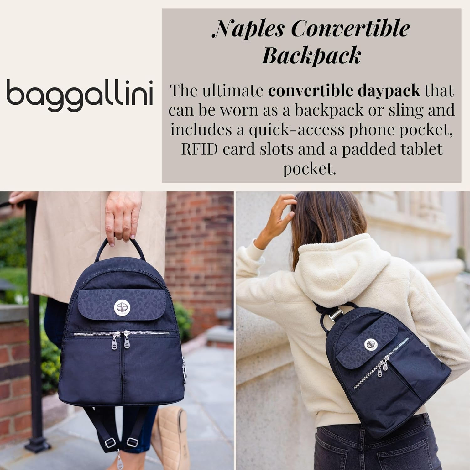 Baggallini Women'S Naples Convertible Backpack image number 1
