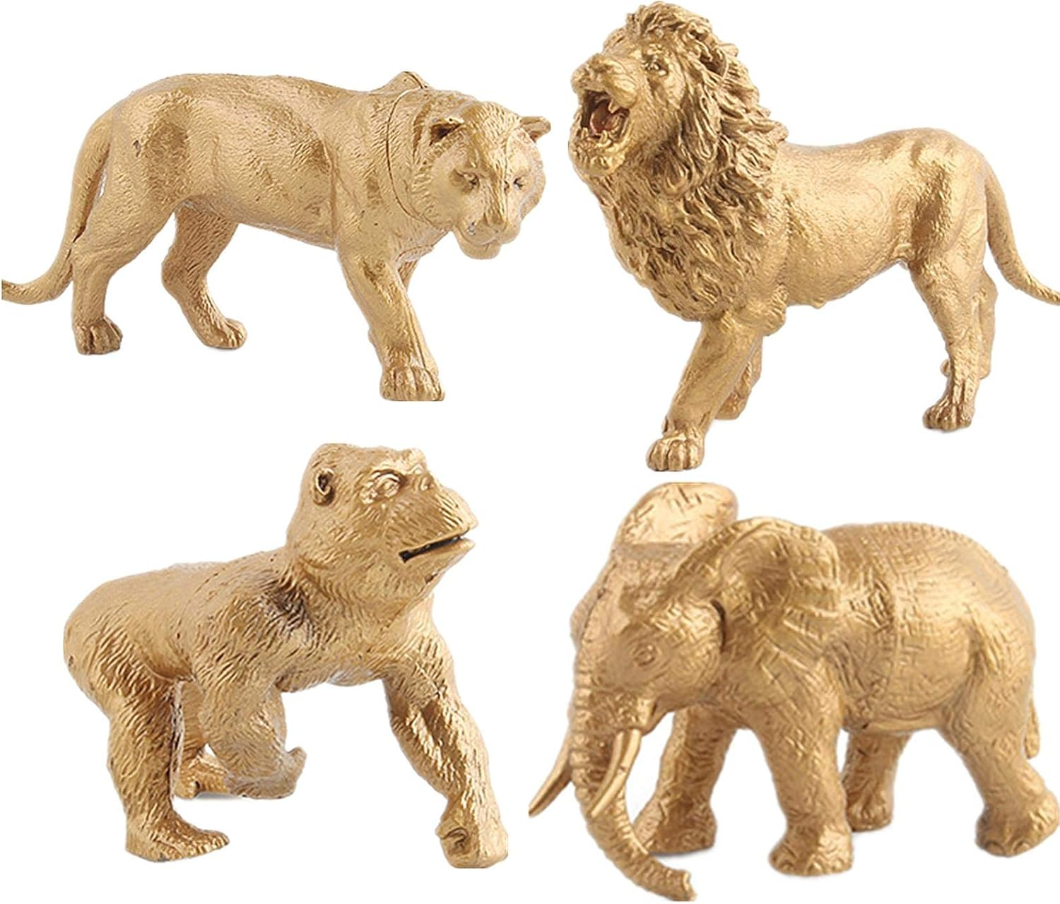 AUCOOMA Safari Animals Figures, Gold Wild Animals Figures Animals Toy for Kids, Toddlers