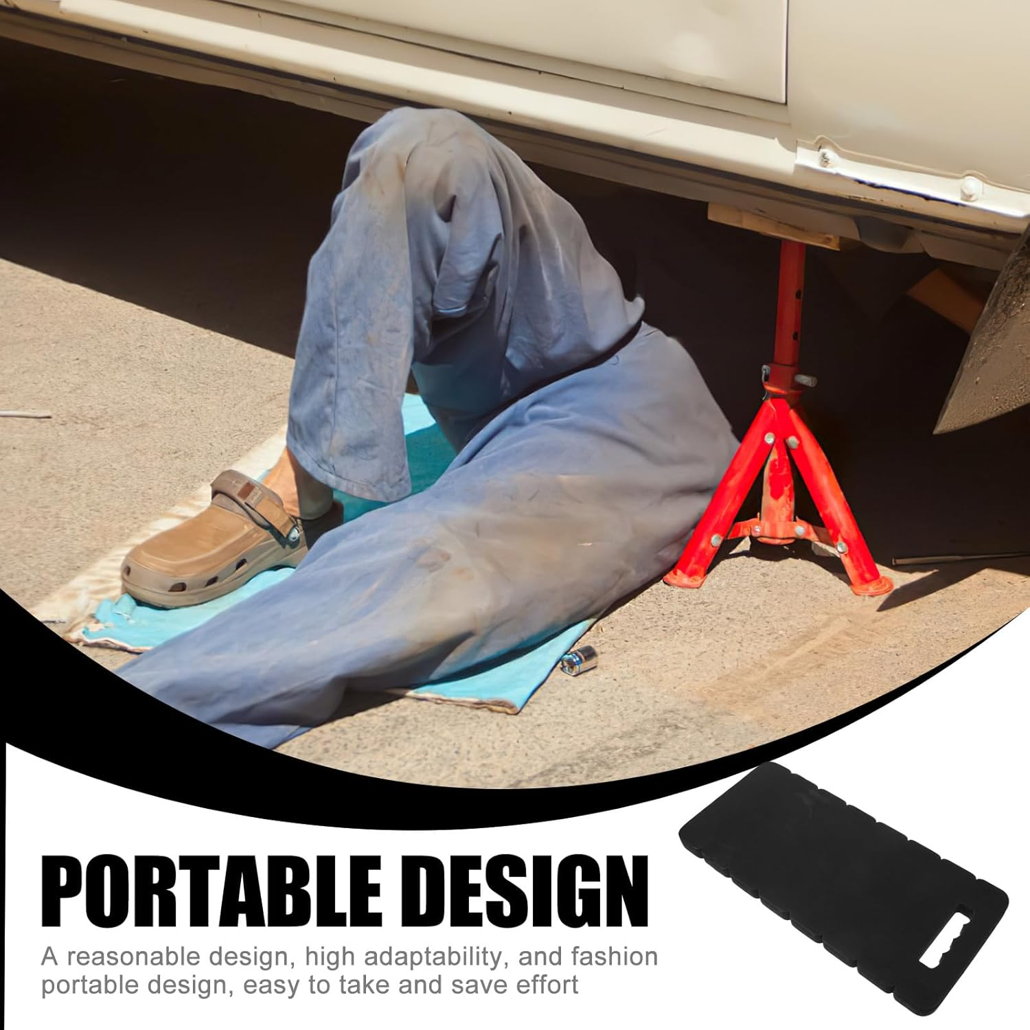 VICASKY Garden Kneeling Pad EVA Foam 45X21X2.5Cm Extra Thick Black Cushion for Gardening and Lawn Care Protective Kneeler Mat Suitable for Outdoor Work and Planting Tasks image number 3