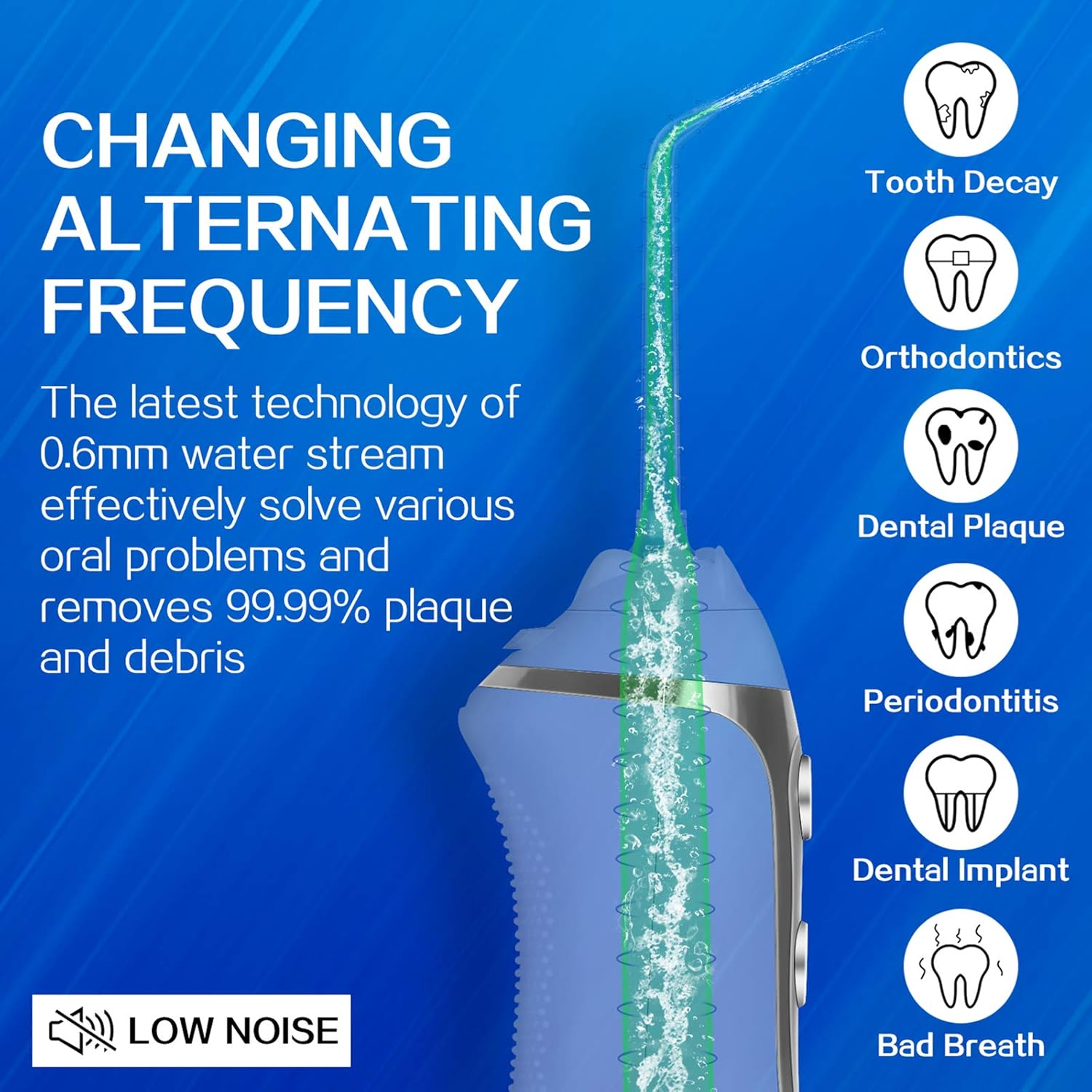 Water Flosser for Teeth Cordless with 5 Modes, Binefia 360&deg; Rotation Oral Irrigator, IPX7 Waterproof, 300ML & 6 Jet Tips Water Pick Teeth Cleaner, USB Rechargeable for 35-Days Use at Home/Travel image number 6