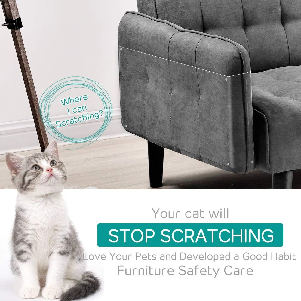 Ejoyous Cat Scratch Protection Self-Adhesive Scratch Protection Film for Sofa Furniture Sofa Scratch Protection Pad with 40 Pads Nails for Cat Lovers and Furniture Owners 4 Pieces M/L Code image number 3