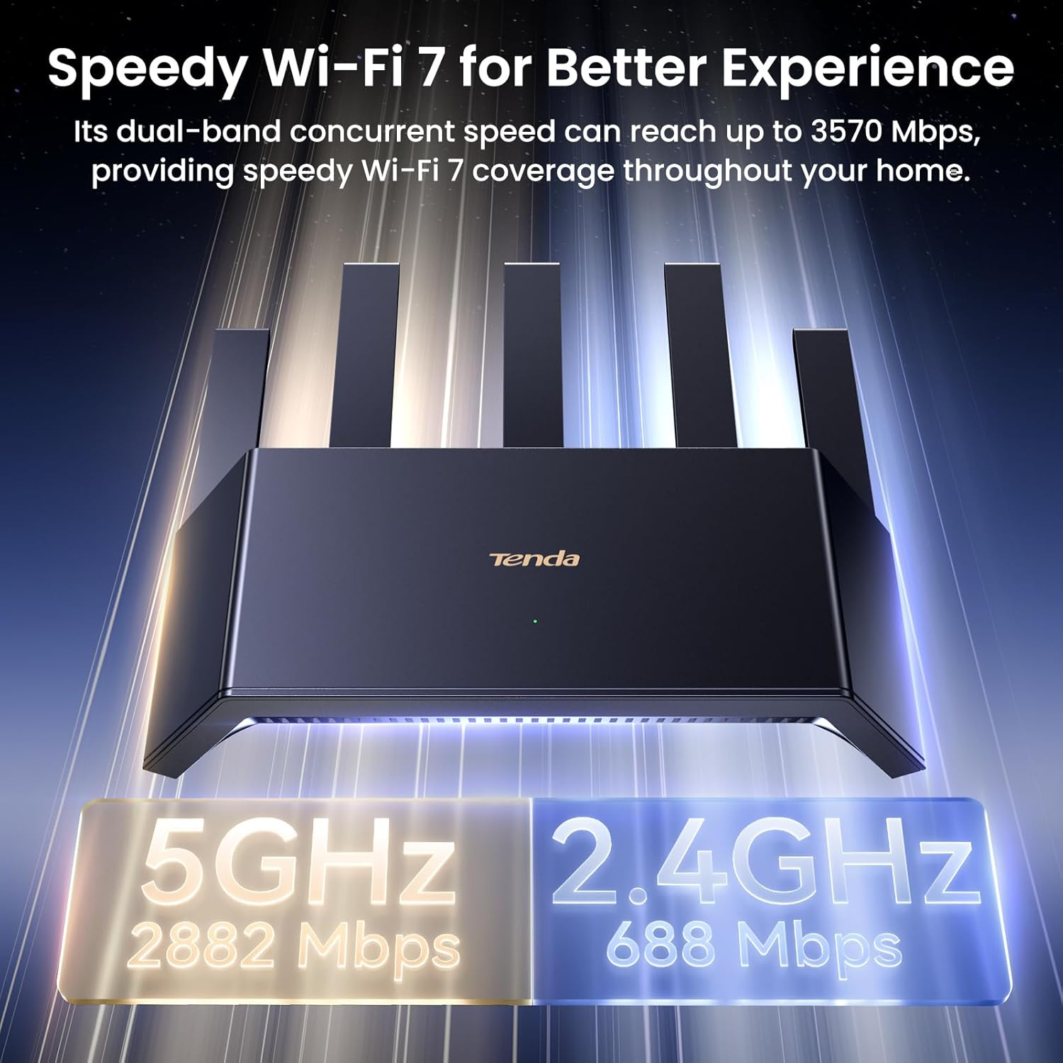 Tenda BE3600 Dual-Band Wi-Fi 7 Router, Ultra 3.6 Gbps Speed, 5 High Power FEM, 3 Full Gigabit Ports, New NFC Connect, Easy Setup, VPN, MLO, Parental Control, Access Point Mode, Vertical Router (RE3L) image number 5