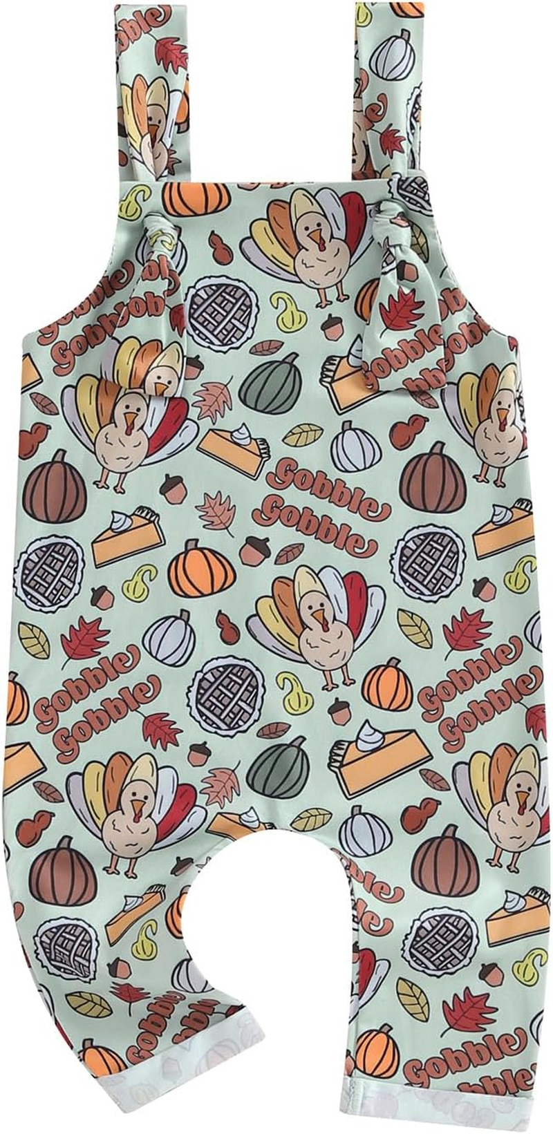 YOKJZJD Newborn Baby Boy Christmas Outfit Gingerbread Santa Suspender Pants Bib Overalls Jumpsuit Thanksgiving Clothes