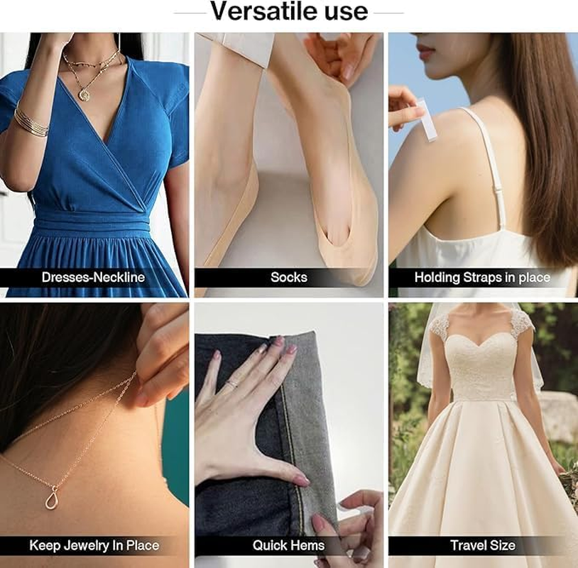 Double Sided Cloth Tape, Fashion Tape for Women, Body Tape - Clothing Tape to Keep Clothes in Place,All Day Strength Tape Adhesive, Invisible and Clear Tape for Sensitive Skins(50 Strips) image number 4