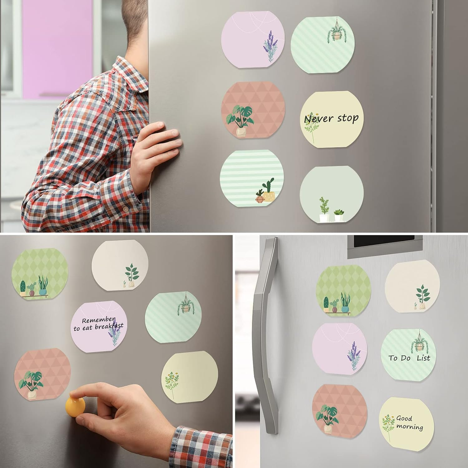 8 Pcs Plant Theme Cute Notes Pad Color Sticky Funny Note Pad List Stylish Practical Cute Notepads for Office Home Supplies, 50 Sheets per Piece(Plant)