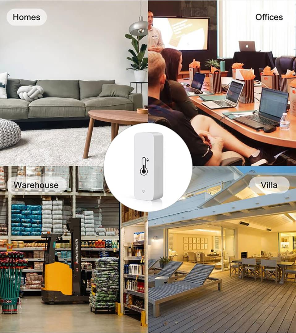 Uantii Smart Temperature Humidity Sensor Tuya Wifi Indoor Thermometer App Monitor Compatible with Alexa Works with Google Assistant (2) image number 4