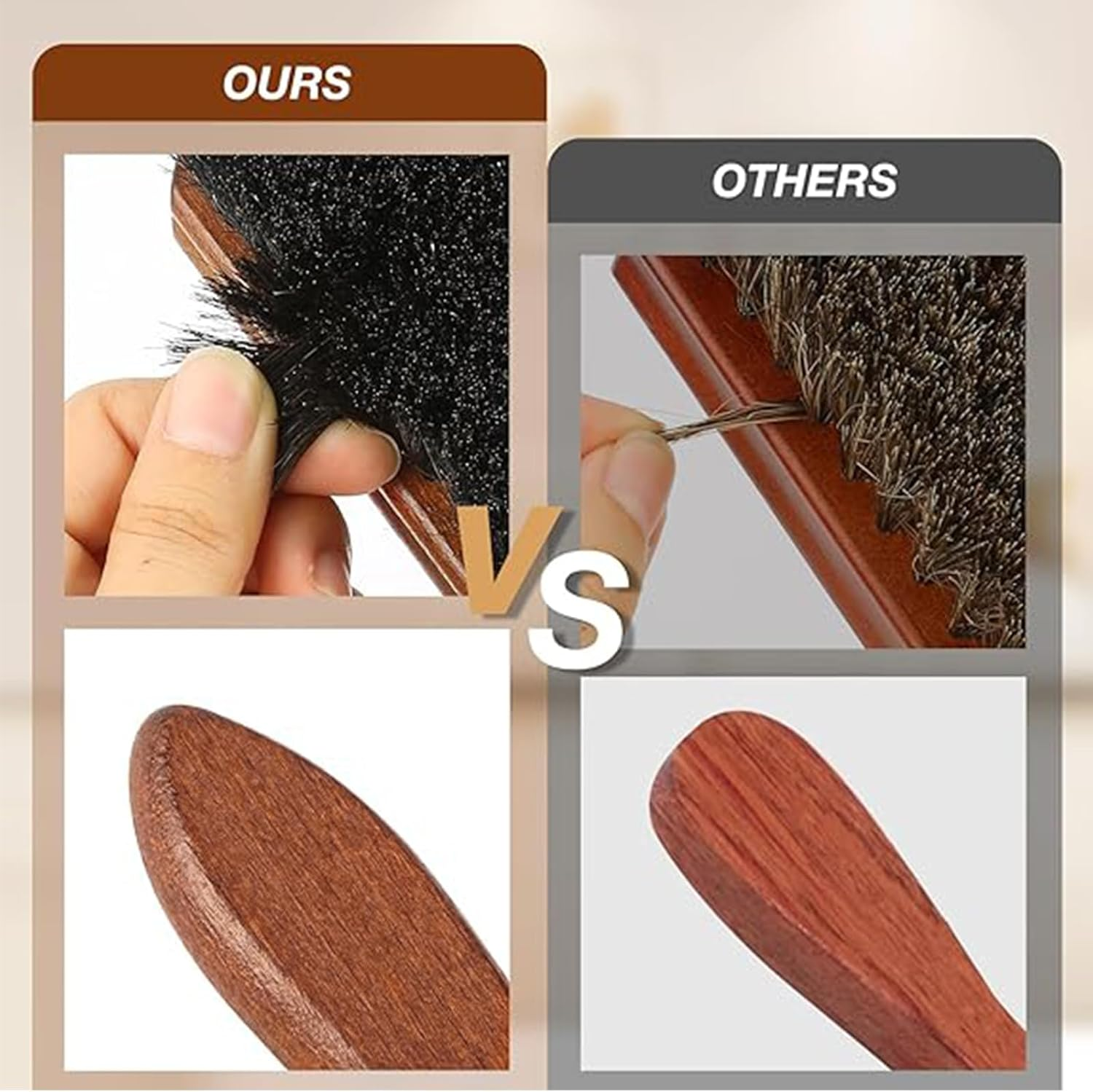 Itadaku 2 Pcs Horsehair Shoe Brush Set, Leather Cleaning and Polishing Brushes for Shoes, Boots, and Leather Goods, Shoe Polish Daubers Applicators for Effective Care & Maintenance image number 4