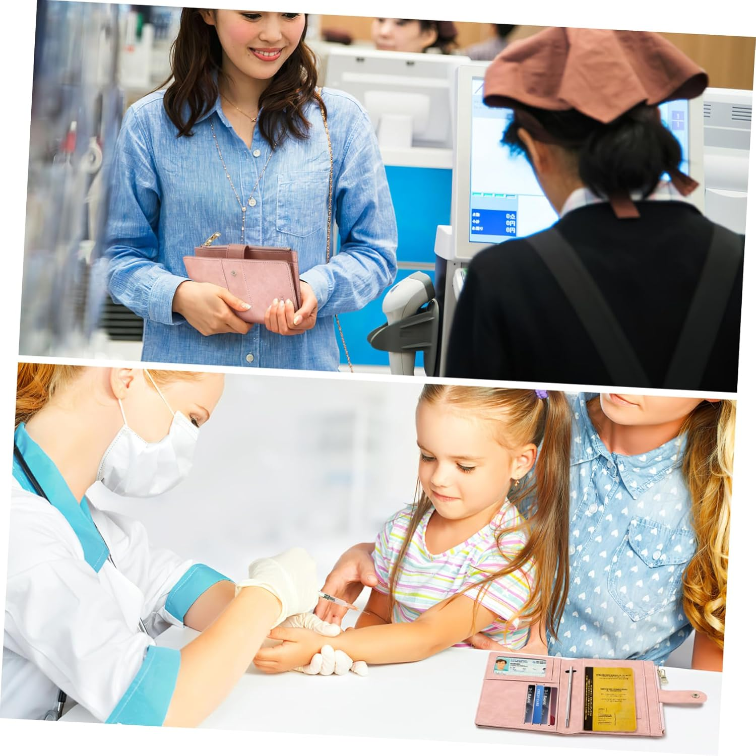 COMPUKAS Multifunctional Holder Wallet Card Holder Purse Travel Organizer for Women and Men, Passport Storage Cover Travel Document Case image number 5