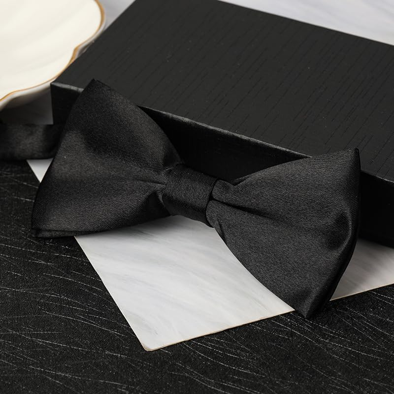 Men'S Retro Solid Color Evening Gown Bow Tie Pre-Tie Party Bowties image number 1