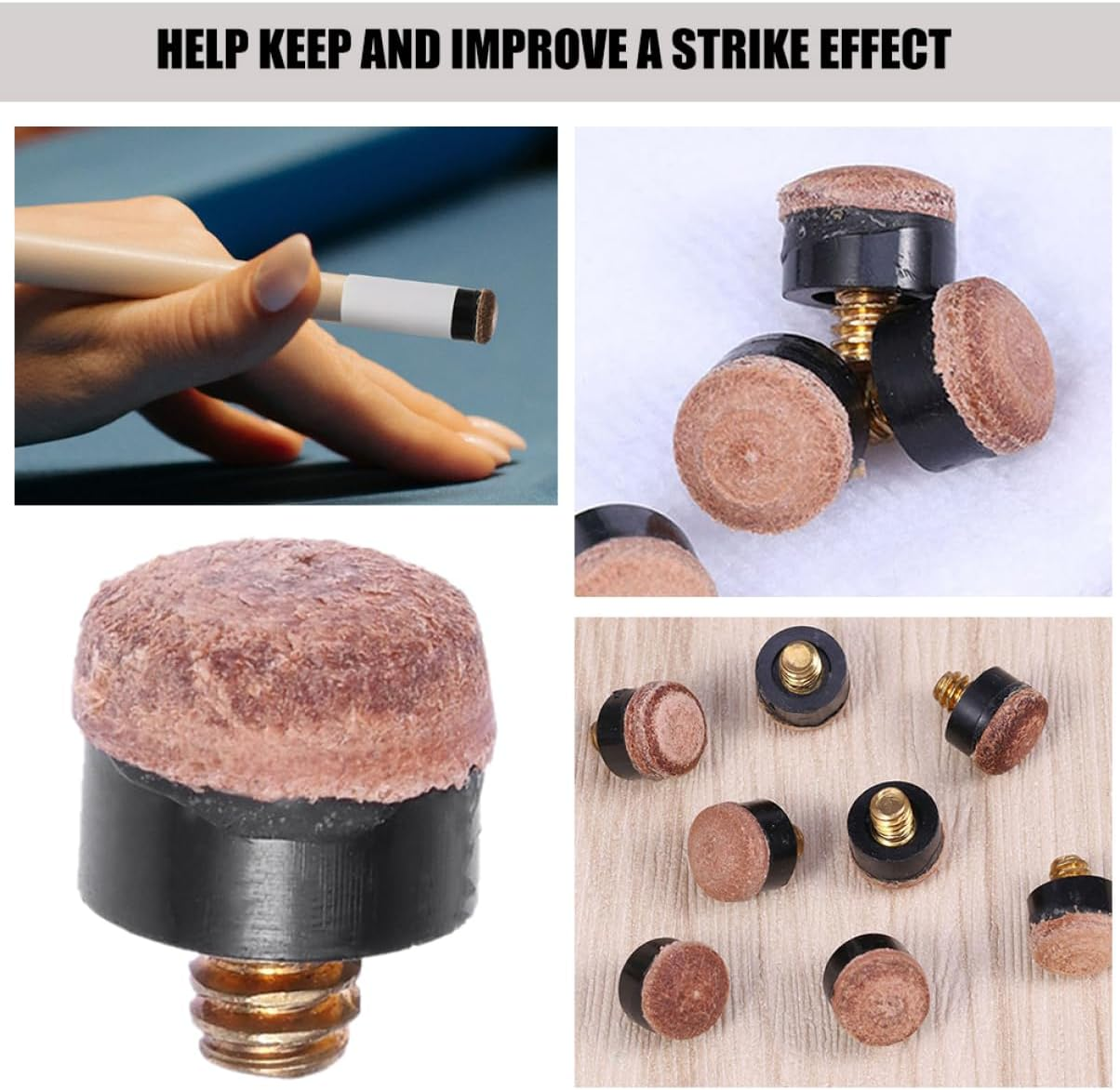 40Pcs Replacement Billiard Cue Tips Snooker Cue Tips Pool Screw Stick for Billiard Accessories image number 1