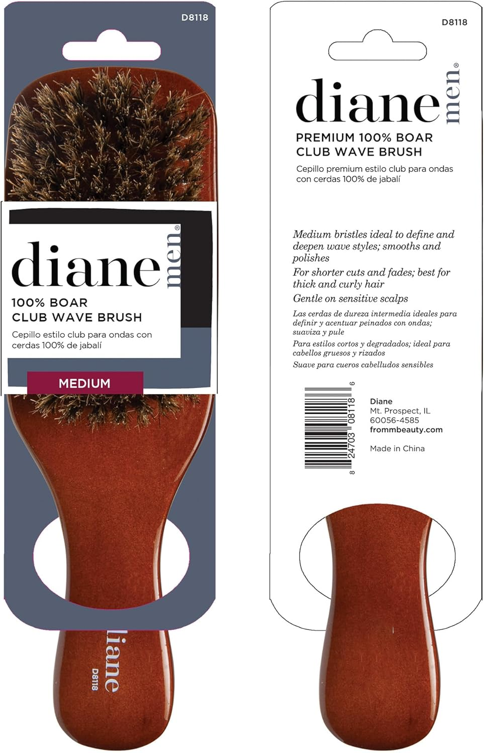 Diane 100% Medium Boar Club Brush, D8118 image number 6