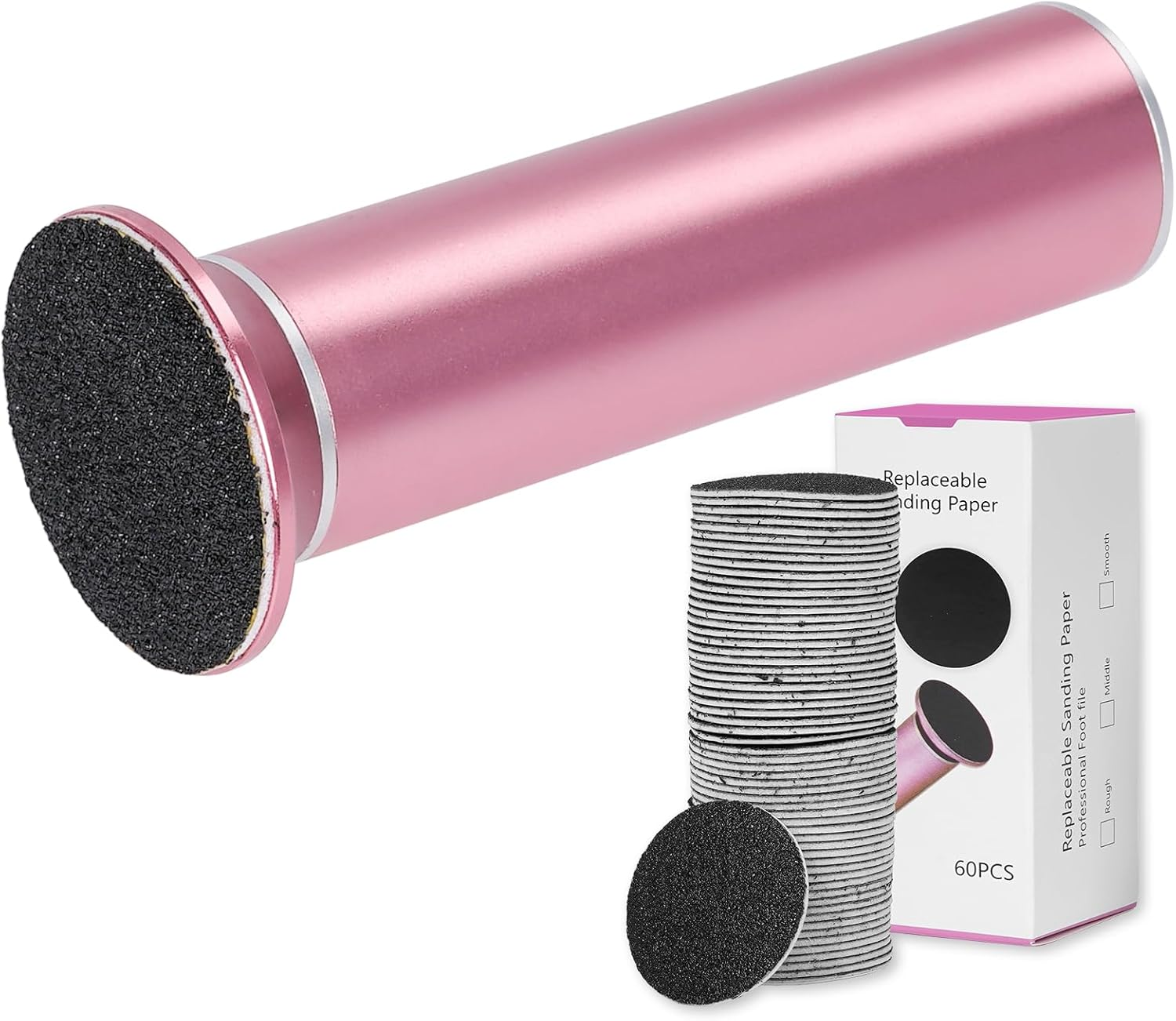 Dermave Electric Foot File Callus Remover for Feet with 60 Pcs Replaceble Sandpaper Discs, Foot Grinder Pedicure Tool for Women image number 3