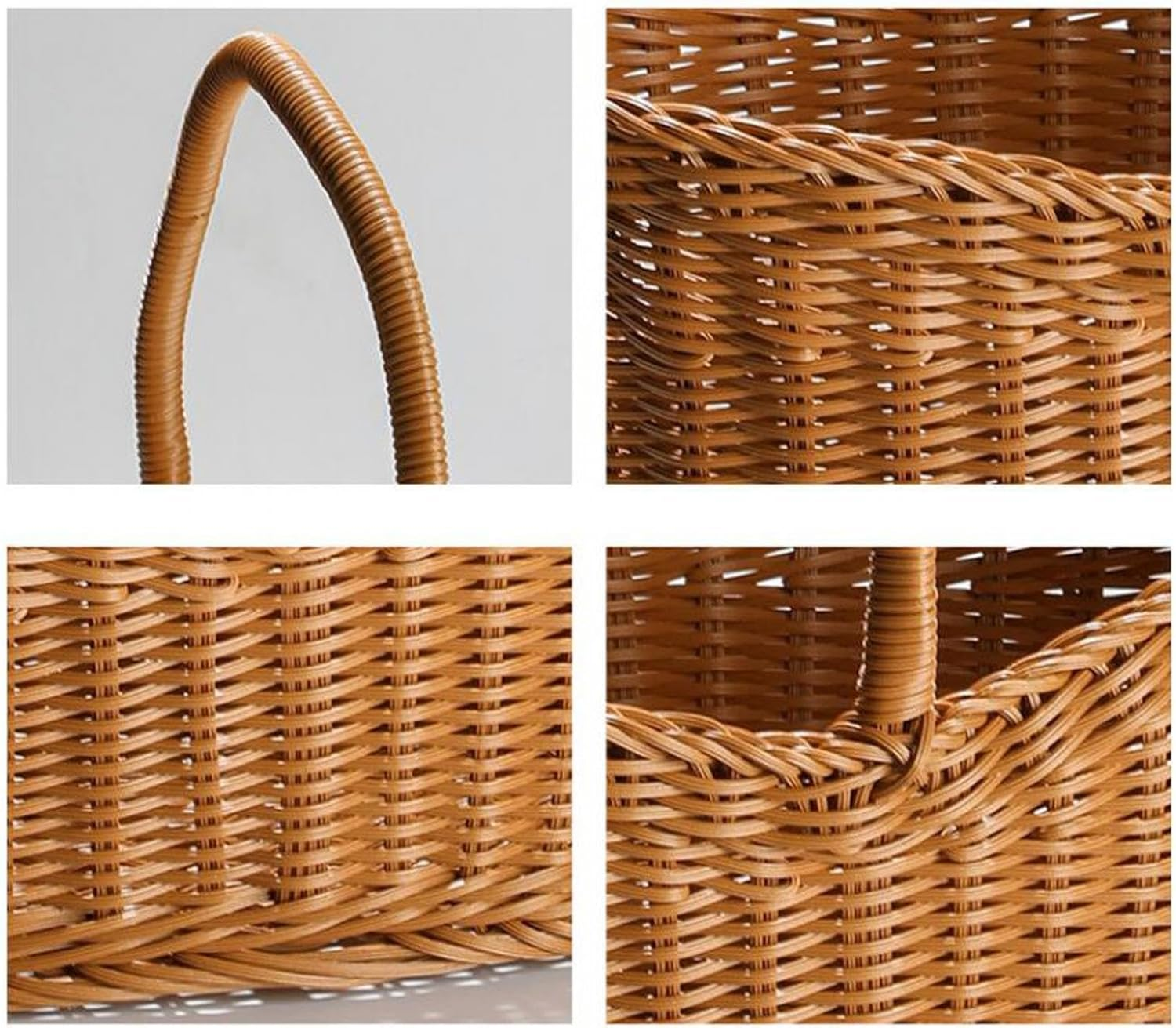 Woven Storage Basket, Picnic Baskets with Handles,Hand Woven,Carry Handle,With Handle Storage Bag Plant Pot Toiletries