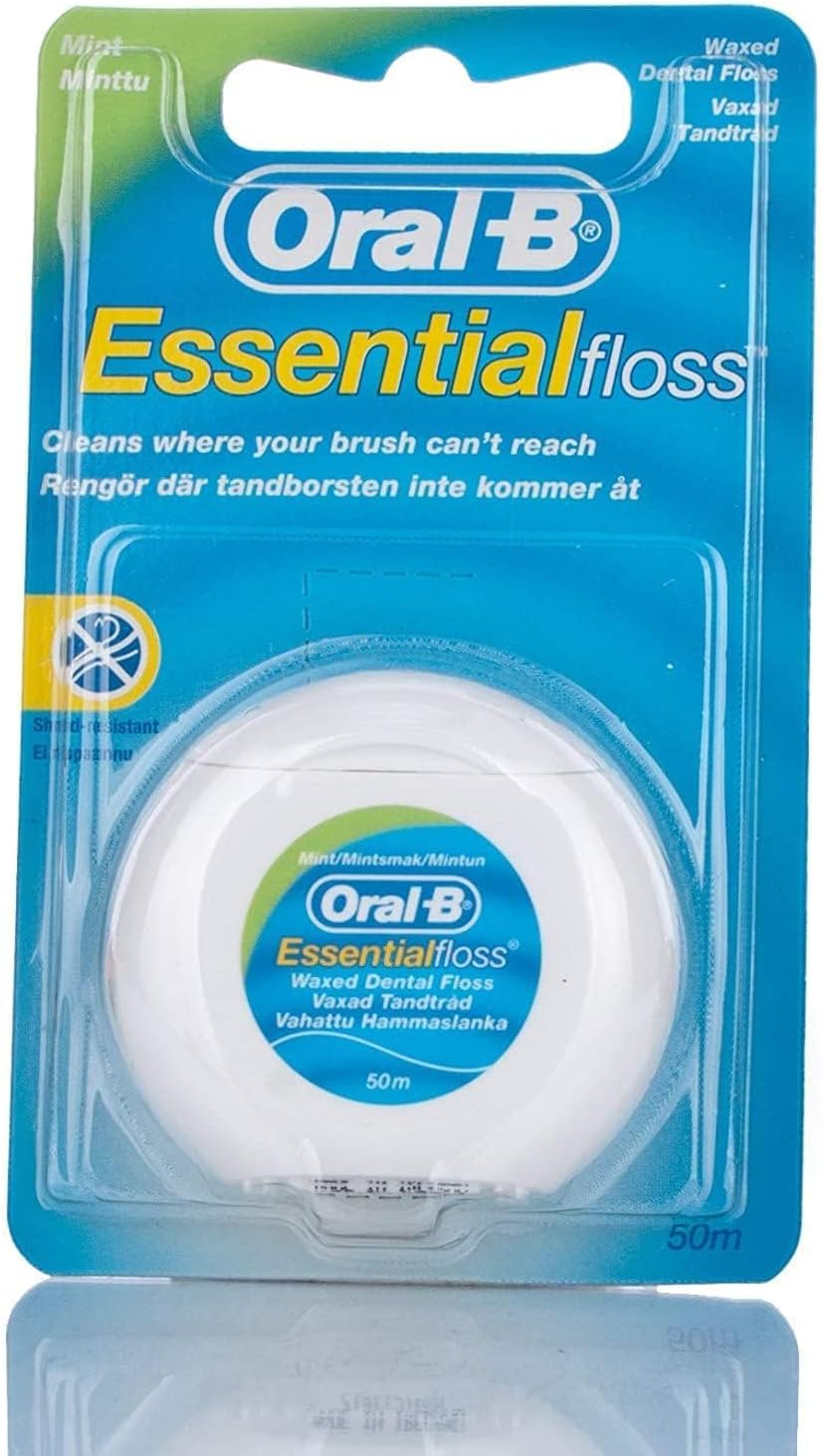 Oral-B Essential Waxed Mint Floss, 50 M, Pack of 6 image number 1