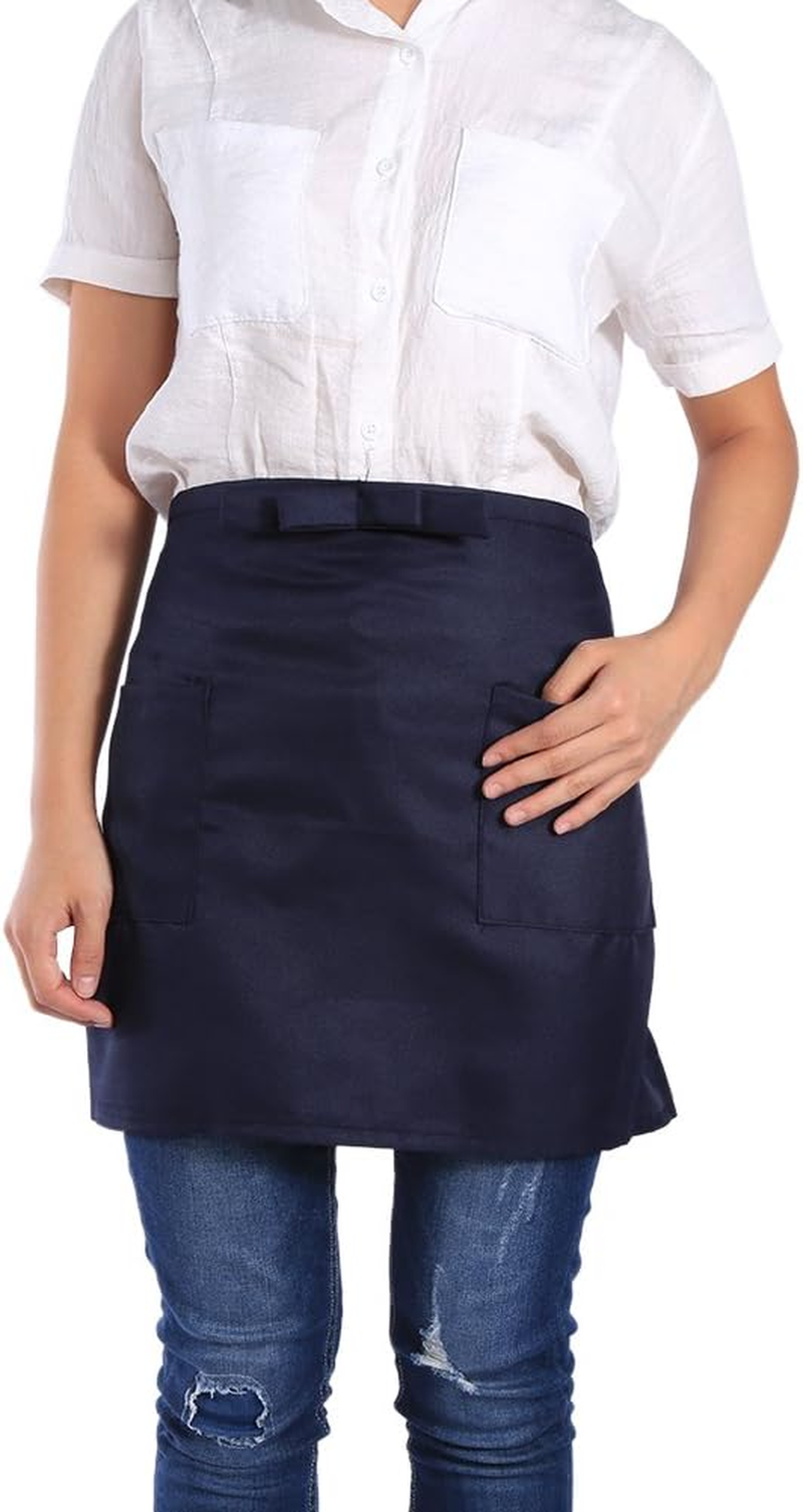 Joyzan Kitchen Aprons, with Pocket Waist Apron Bowknot Design Reinforced Seams Unisex Half Aprons for Kitchen Crafting image number 4