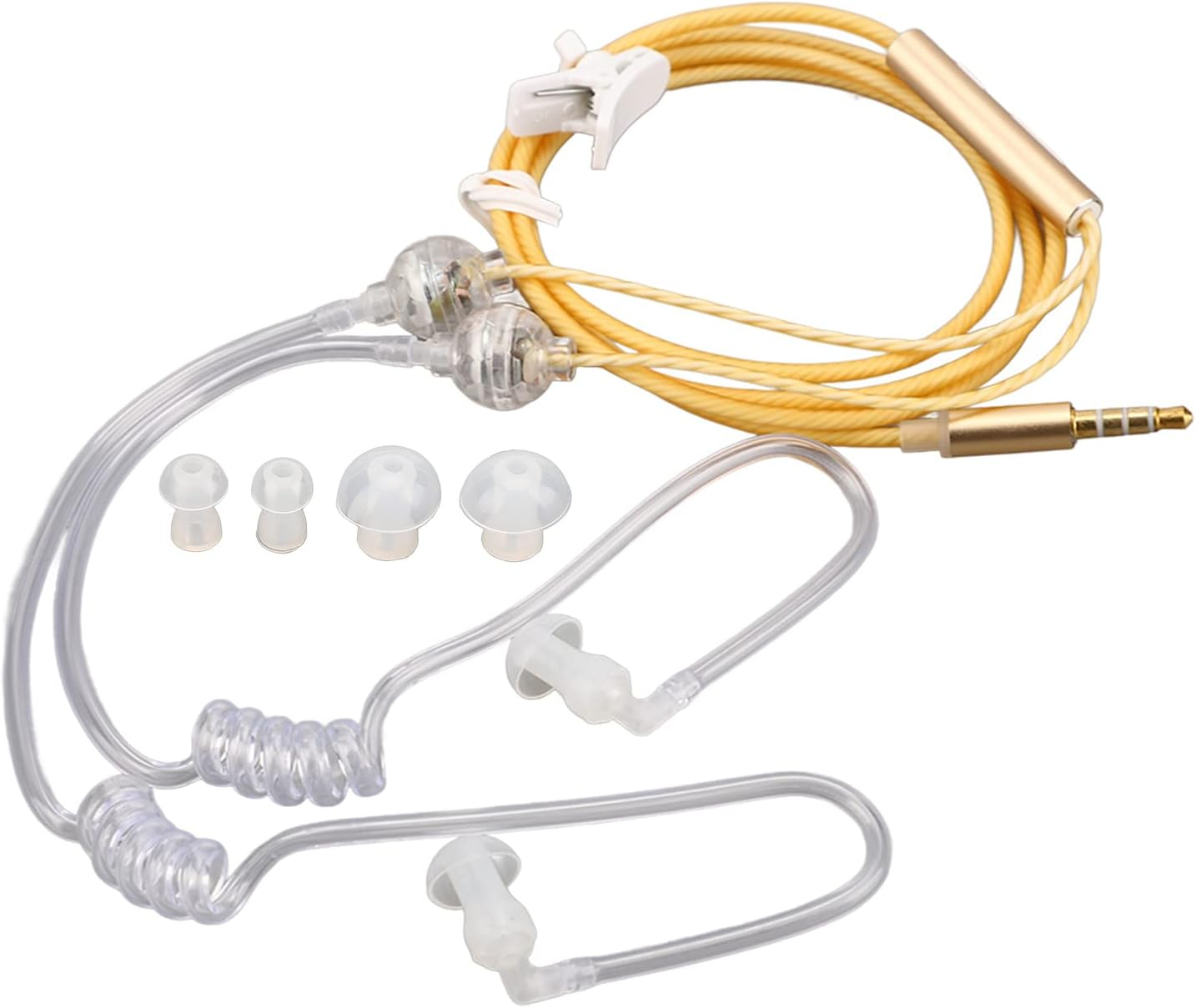 OEBUAFI Radiation- Noise Canceling Headphones, 3.5Mm Air Tube Headphones, Ergonomic Binaural Earbuds for Tablet Gym (Orange) - Orange image number 5