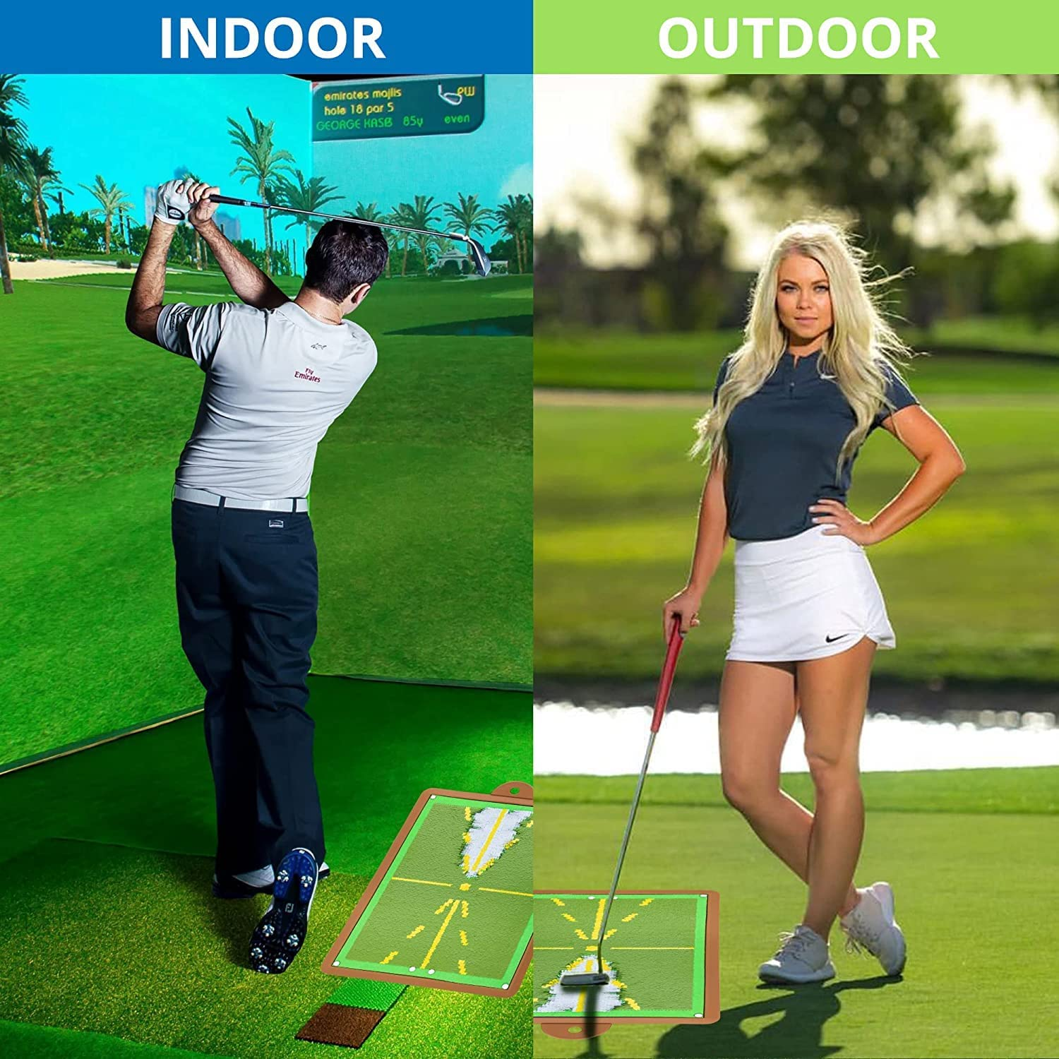 Golf Training Mat for Swing Detection Batting, Premium Golf Impact Mat, Path Feedback Golf Practice Mats, Advanced Golf Hitting Mat for Indoor/Outdoor, Golf Training Aid Equipment image number 5